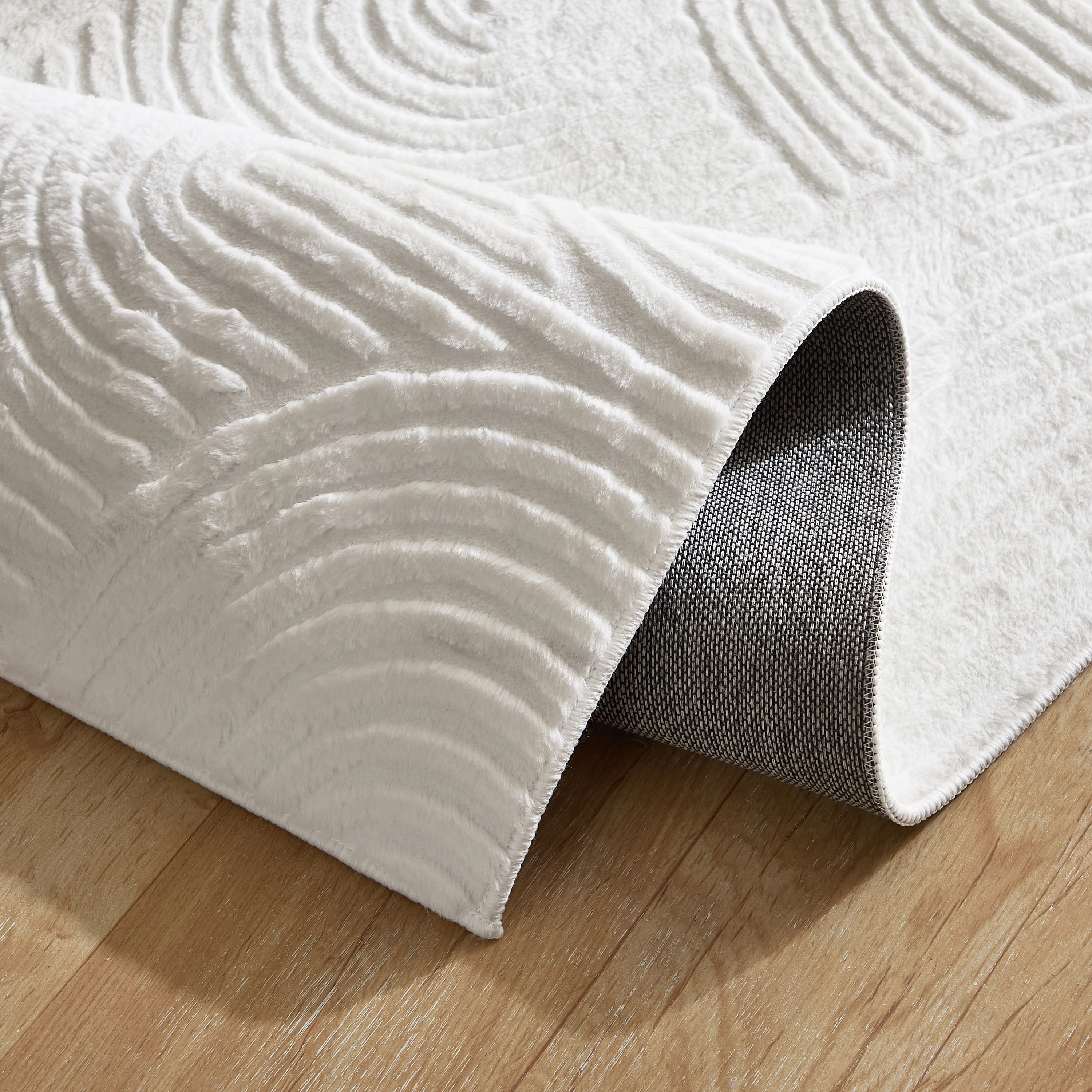 Zara Hena Jacquard Rabbit Fur Rug - 60x150 cm-hbxdecorandfurnishings-floorcoverings-rugs-image-7