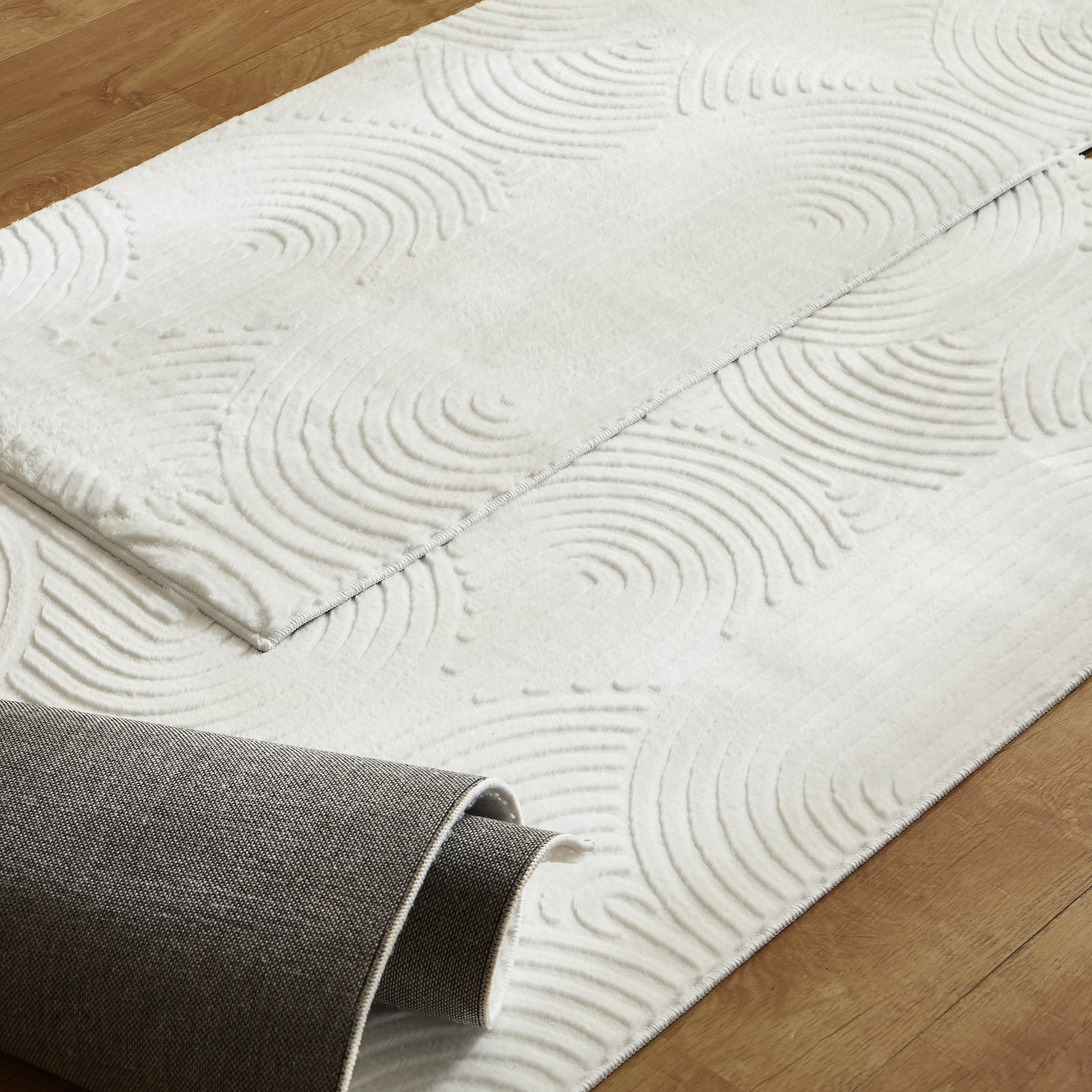 Zara Hena Jacquard Rabbit Fur Rug - 60x150 cm-hbxdecorandfurnishings-floorcoverings-rugs-image-8