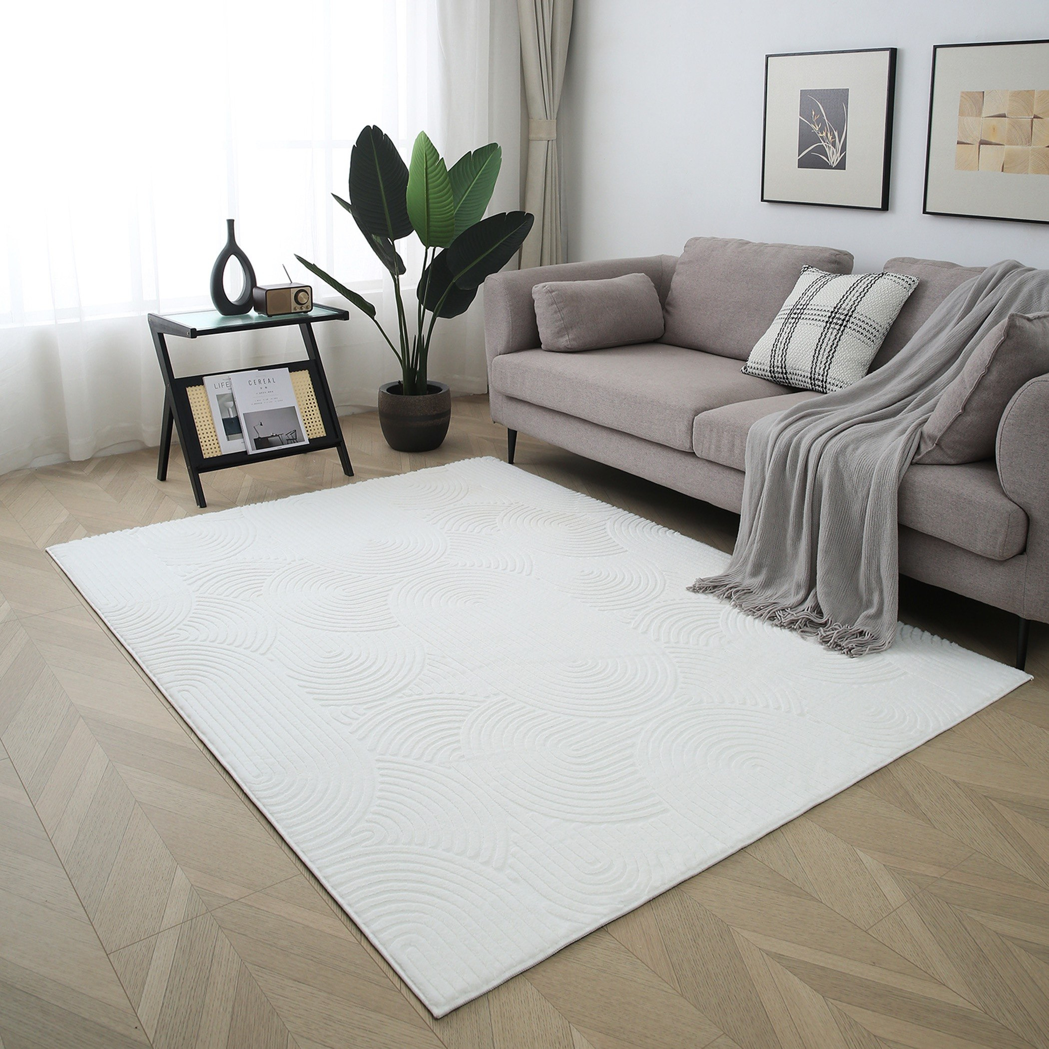 Buy Zara Hena Jacquard Rabbit Fur Rug - 240x360 cm Online in UAE | Homebox