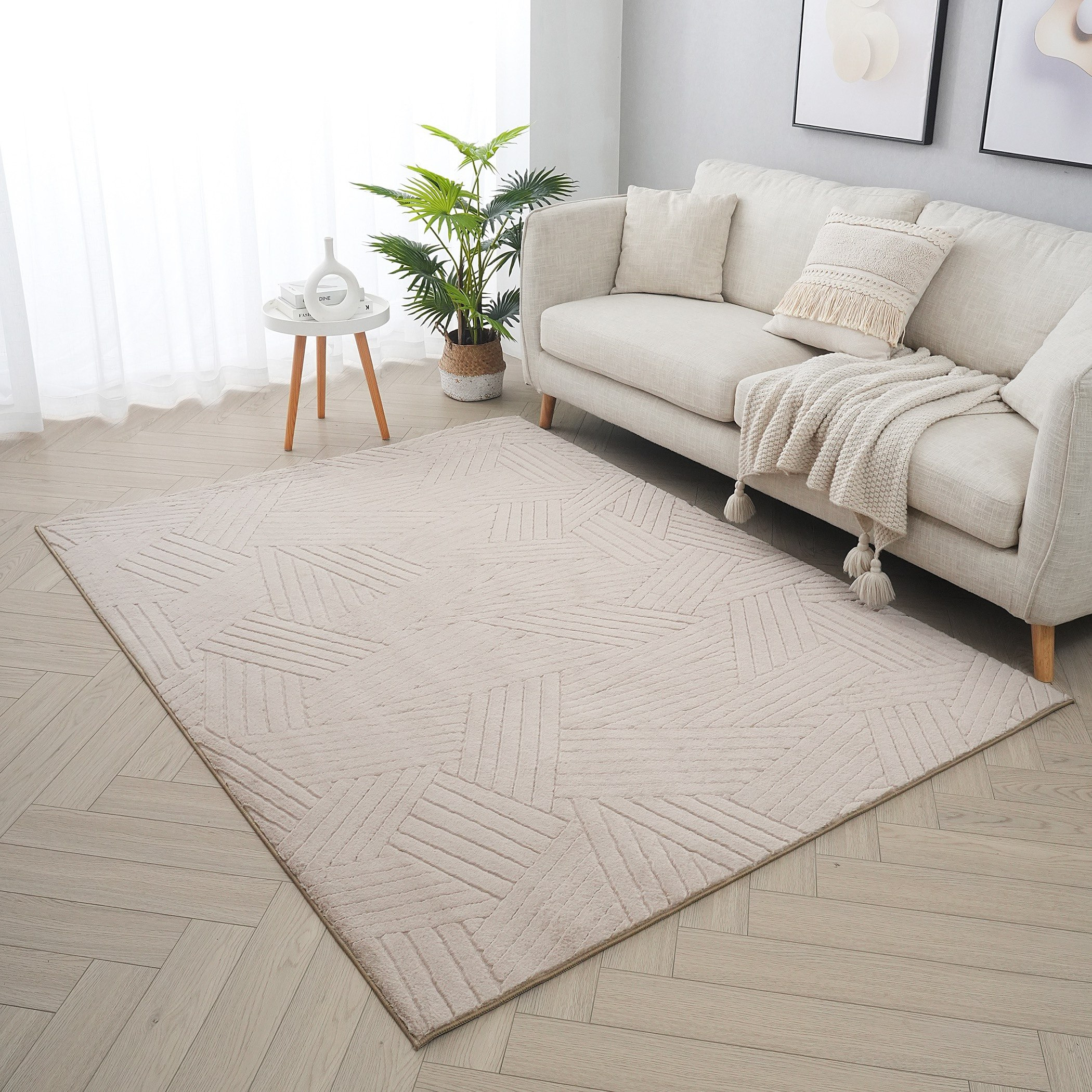 سجادة متعددة التصاميم من فرو الأرنب الصناعي فولكو من إلسدون - 150x200 سم-hbxdecorandfurnishings-floorcoverings-rugs-image-1