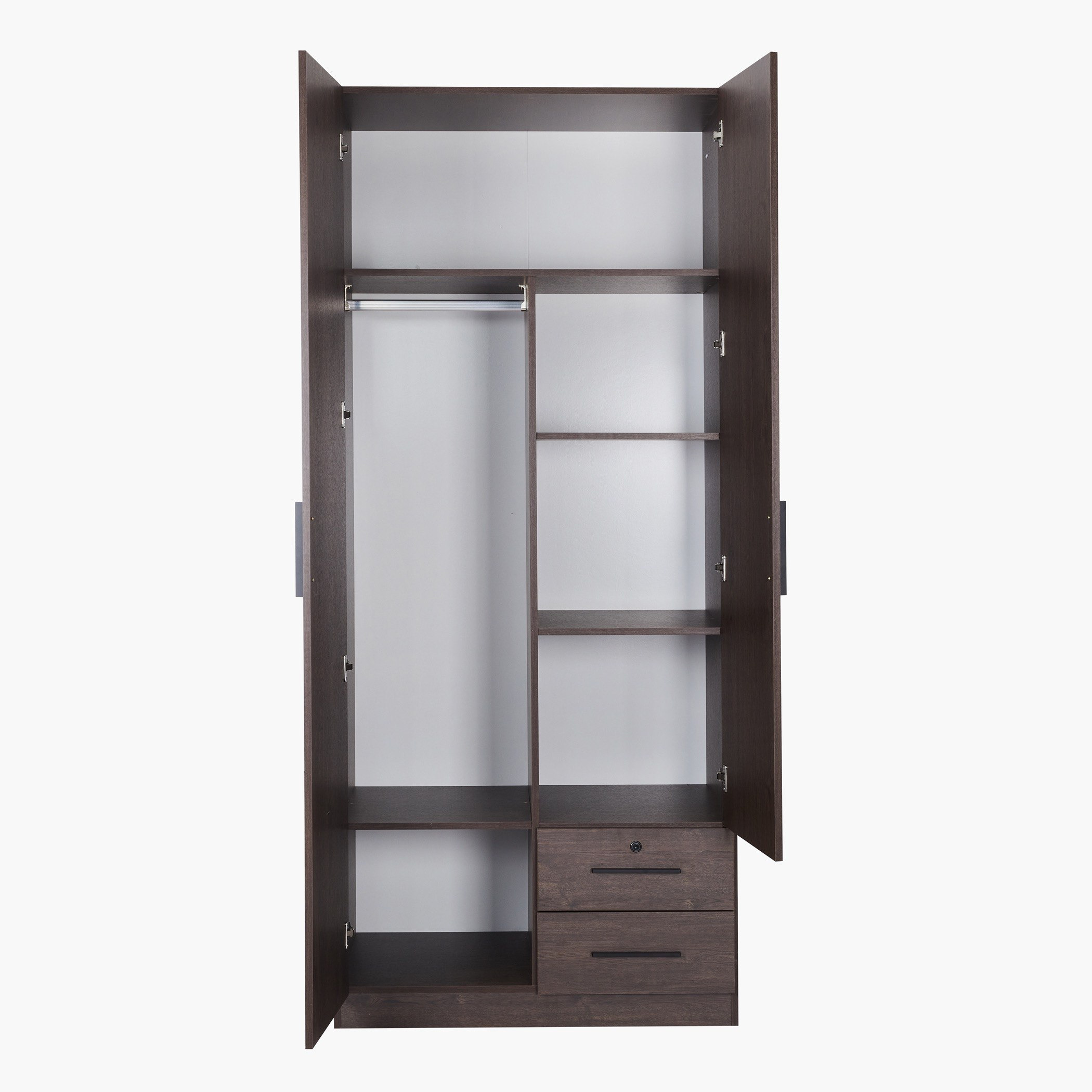 Movo Hotelya 2 Door Wardrobe with 2 Drawers Locks and Mirrors-hbxfurniture-wardrobes-image-3