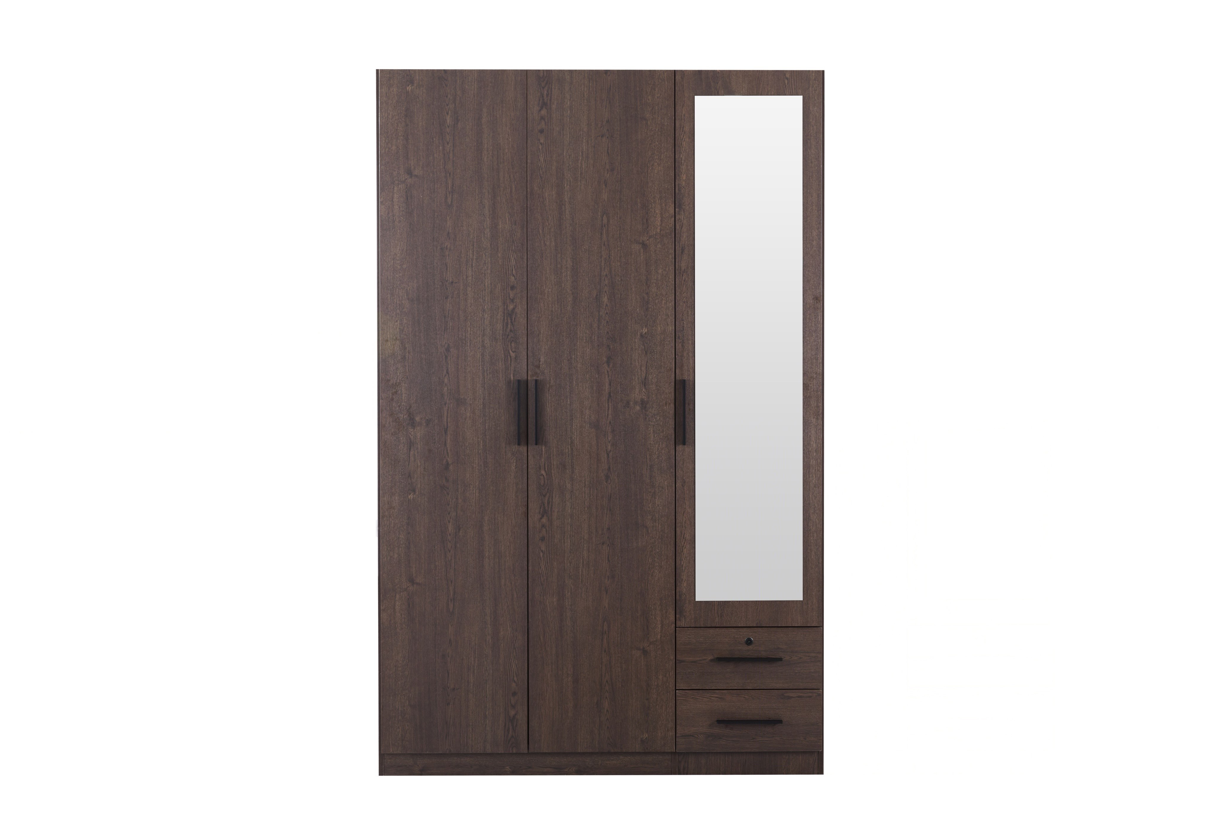 Movo Hotelya 3 Door Wardrobe with 2 Drawers Locks and Mirrors-hbxfurniture-wardrobes-image-3
