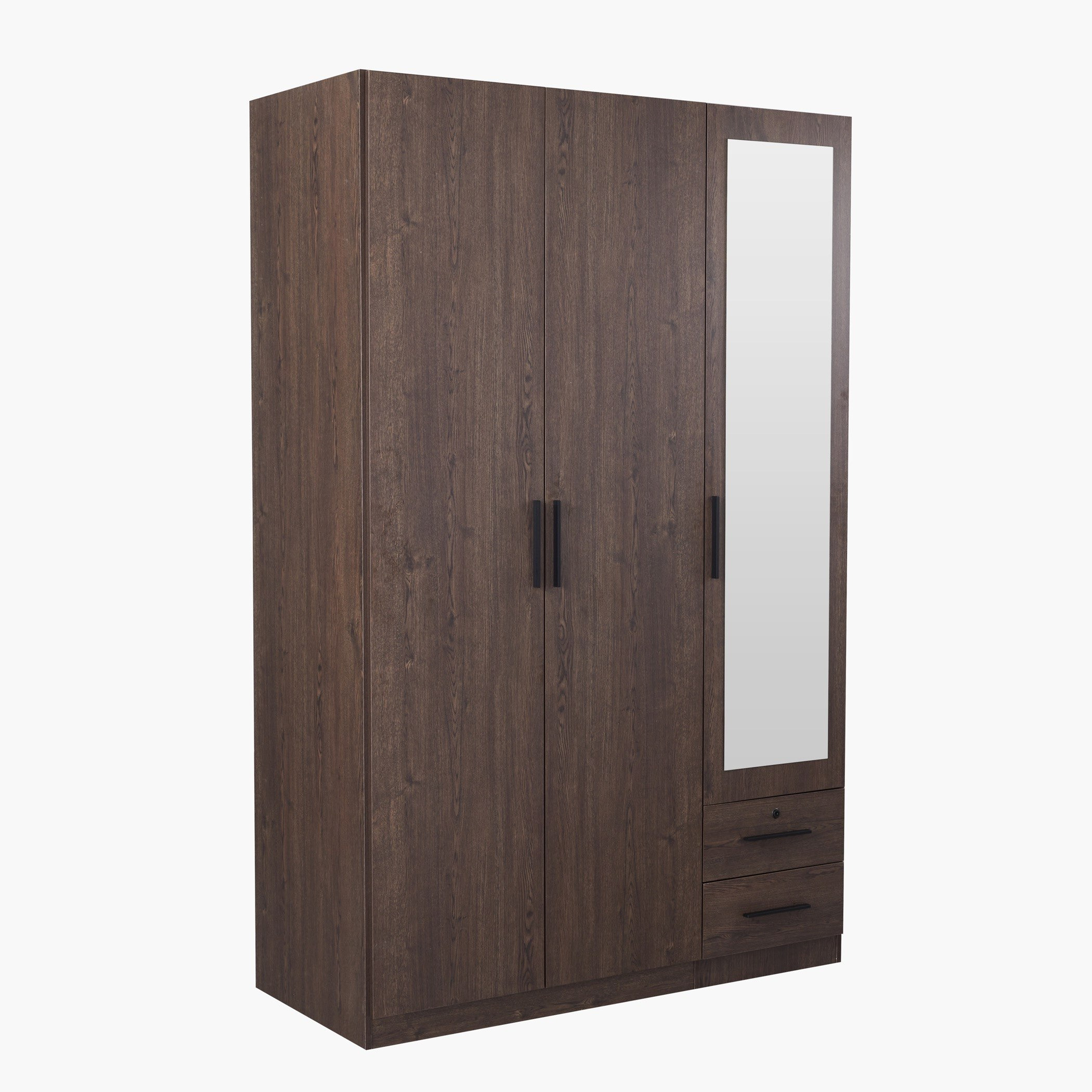Movo Hotelya 3 Door Wardrobe with 2 Drawers Locks and Mirrors-hbxfurniture-wardrobes-image-4