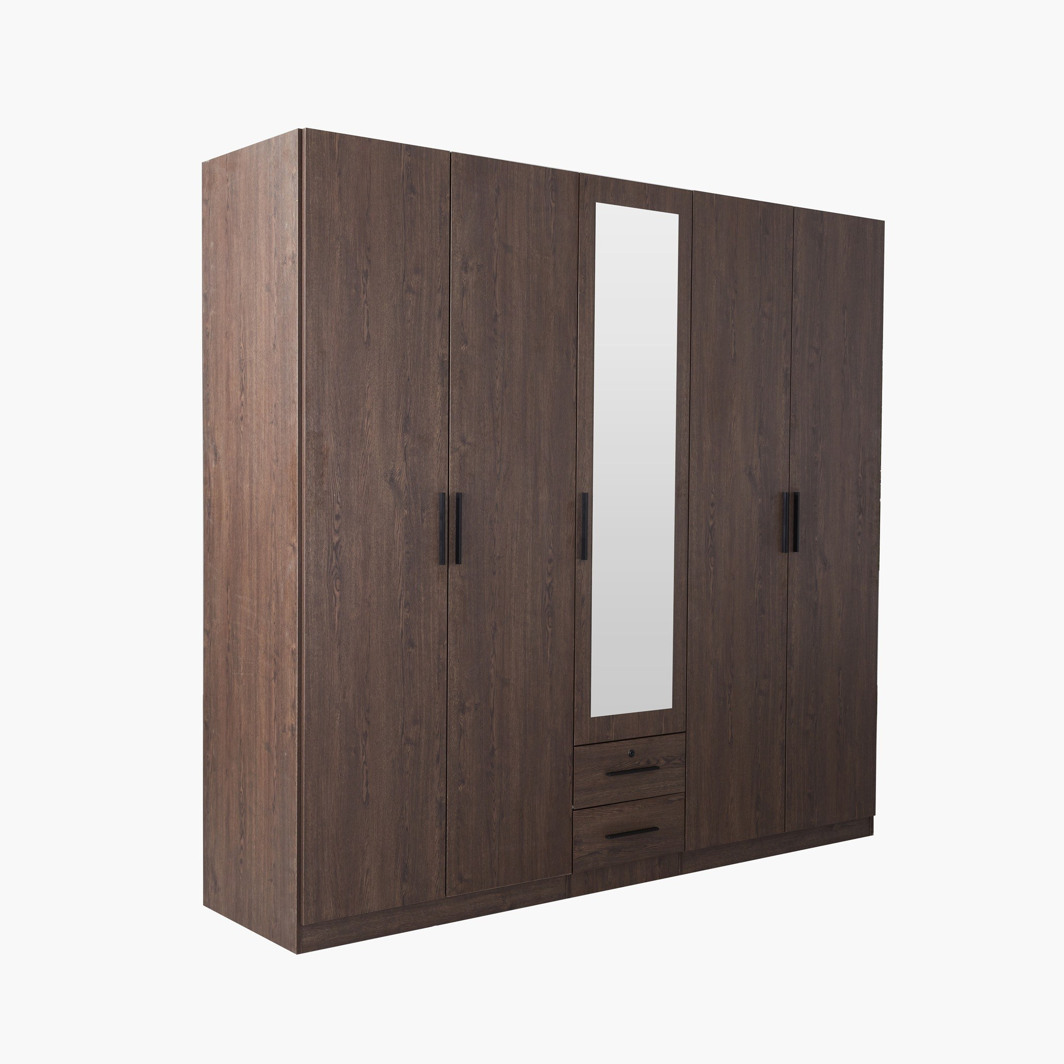 Movo Hotelya 5 Door Wardrobe with 2 Drawers Locks and Mirrors-hbxfurniture-wardrobes-image-2