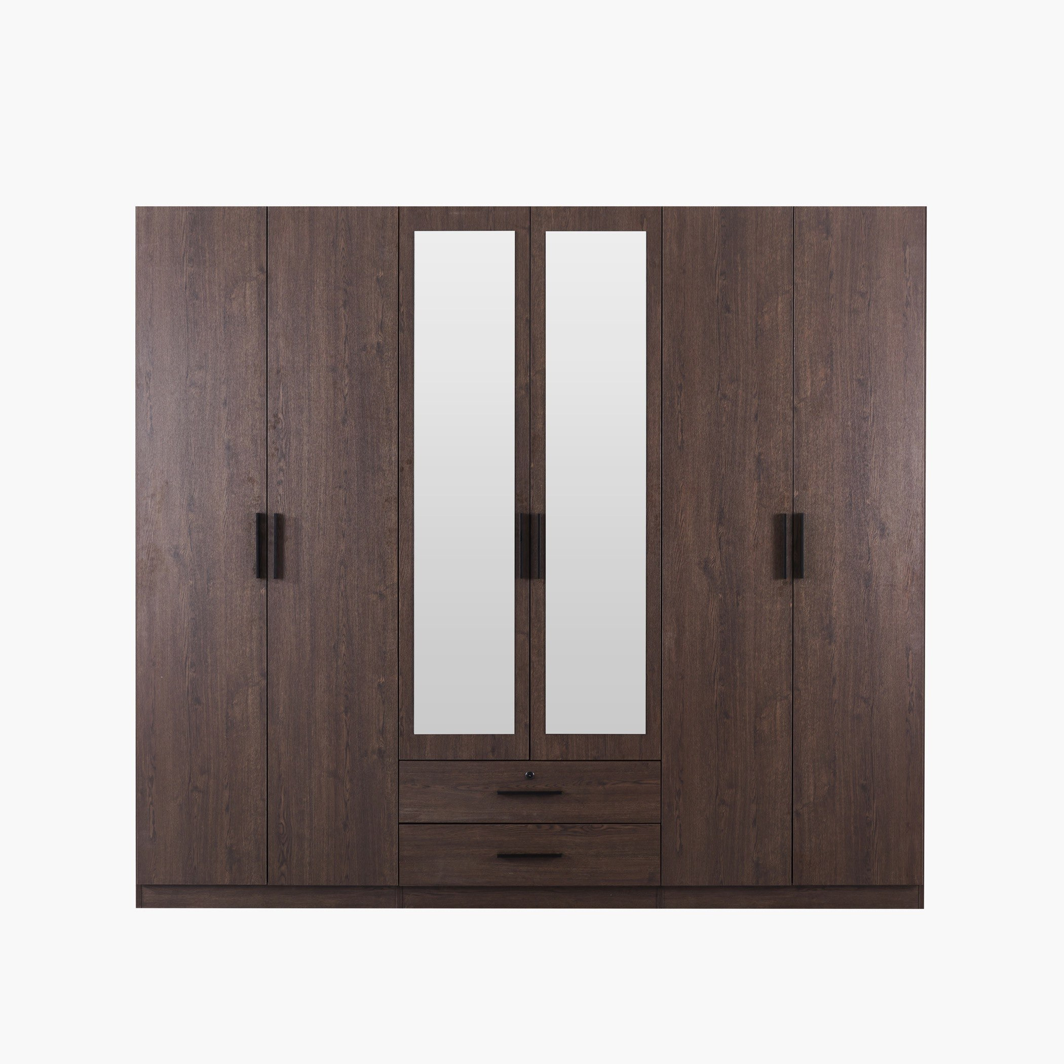 Movo Hotelya 6 Door Wardrobe with 2 Drawers Locks and Mirrors-hbxfurniture-wardrobes-image-4