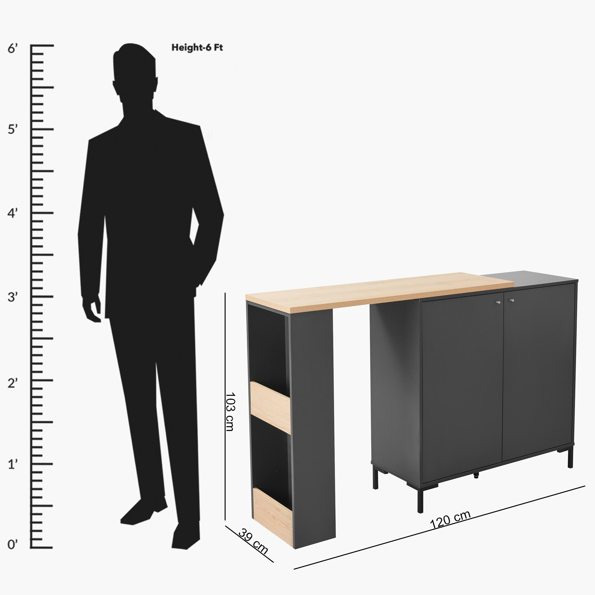 Siesta 2-Door Bar Table with Storage-hbxfurniture-diningtablesandsets-diningtables-fourseater-image-8