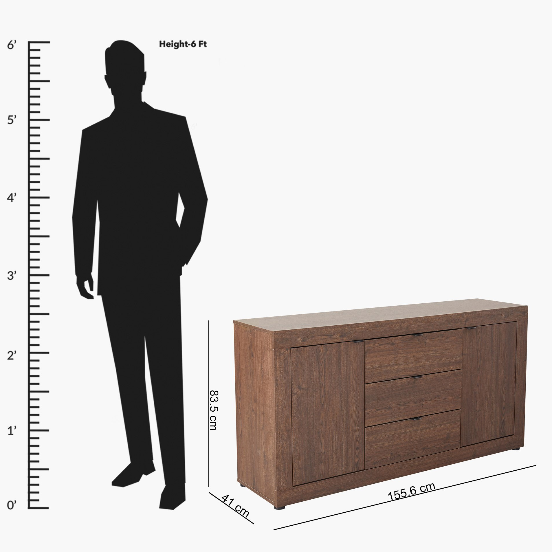 Riccardo 2-Door 3-Drawer Sideboard - 1.6 M-hbxfurniture-diningroom-buffetsandsideboards-image-7