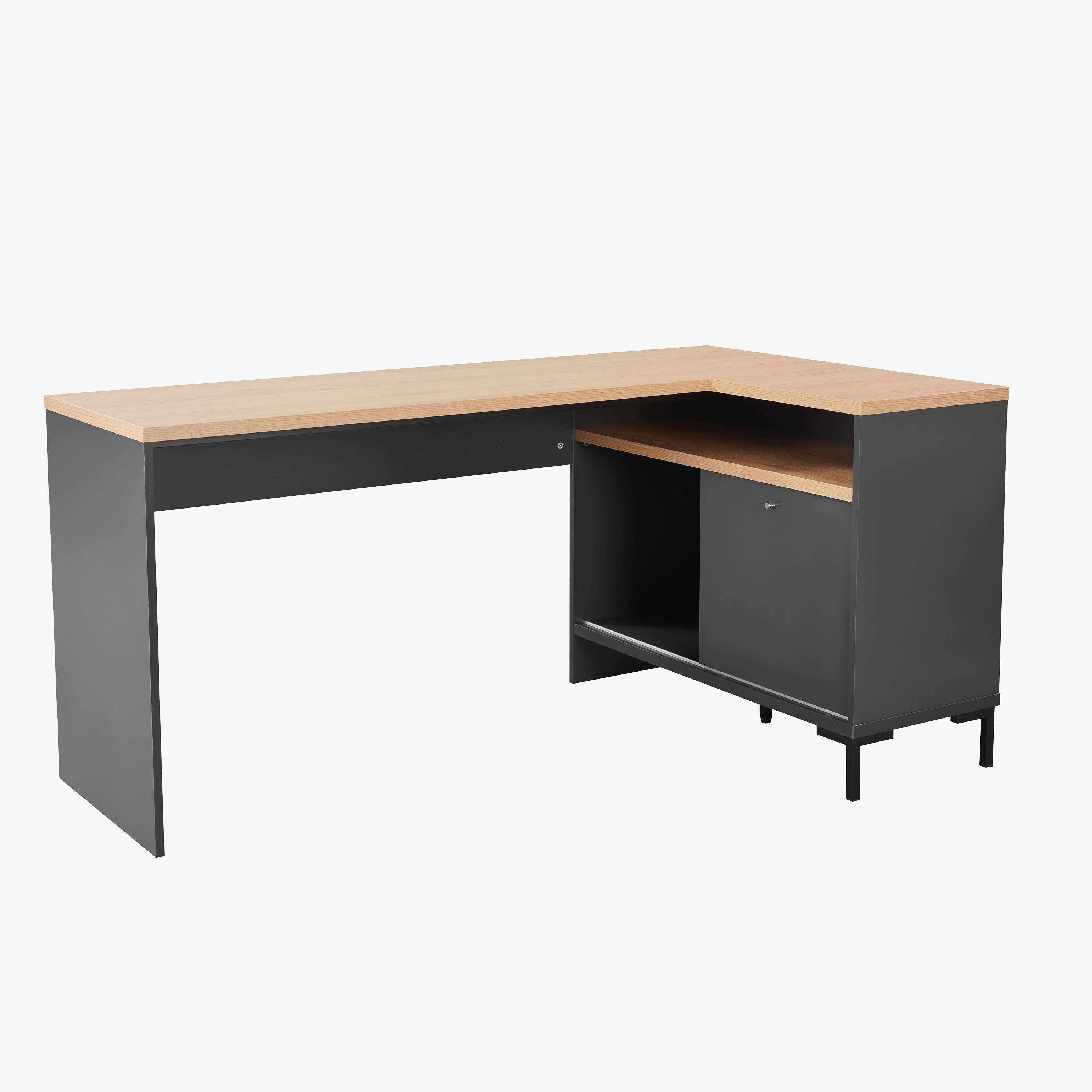 Siesta Corner Study Desk with Open Shelf and Door-hbxfurniture-office-desks-image-4