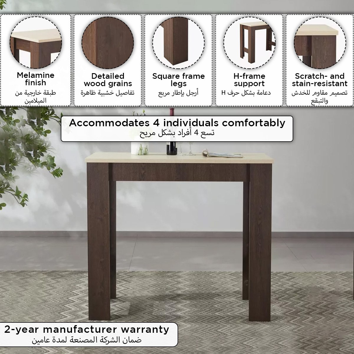 Nile 4-Seater Bar Table-hbxfurniture-diningtablesandsets-diningtables-fourseater-image-7
