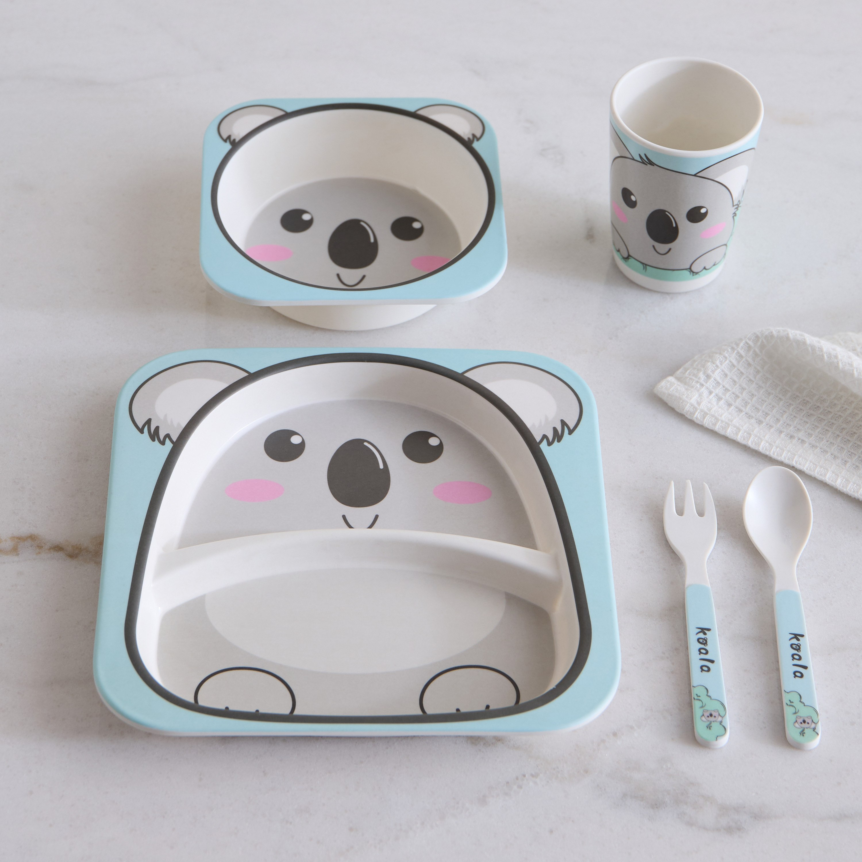 طقم عشاء خيزران 5 قطع  بطبعات كوالا-hbxhomeware-hbxkidsandyouth-image-1