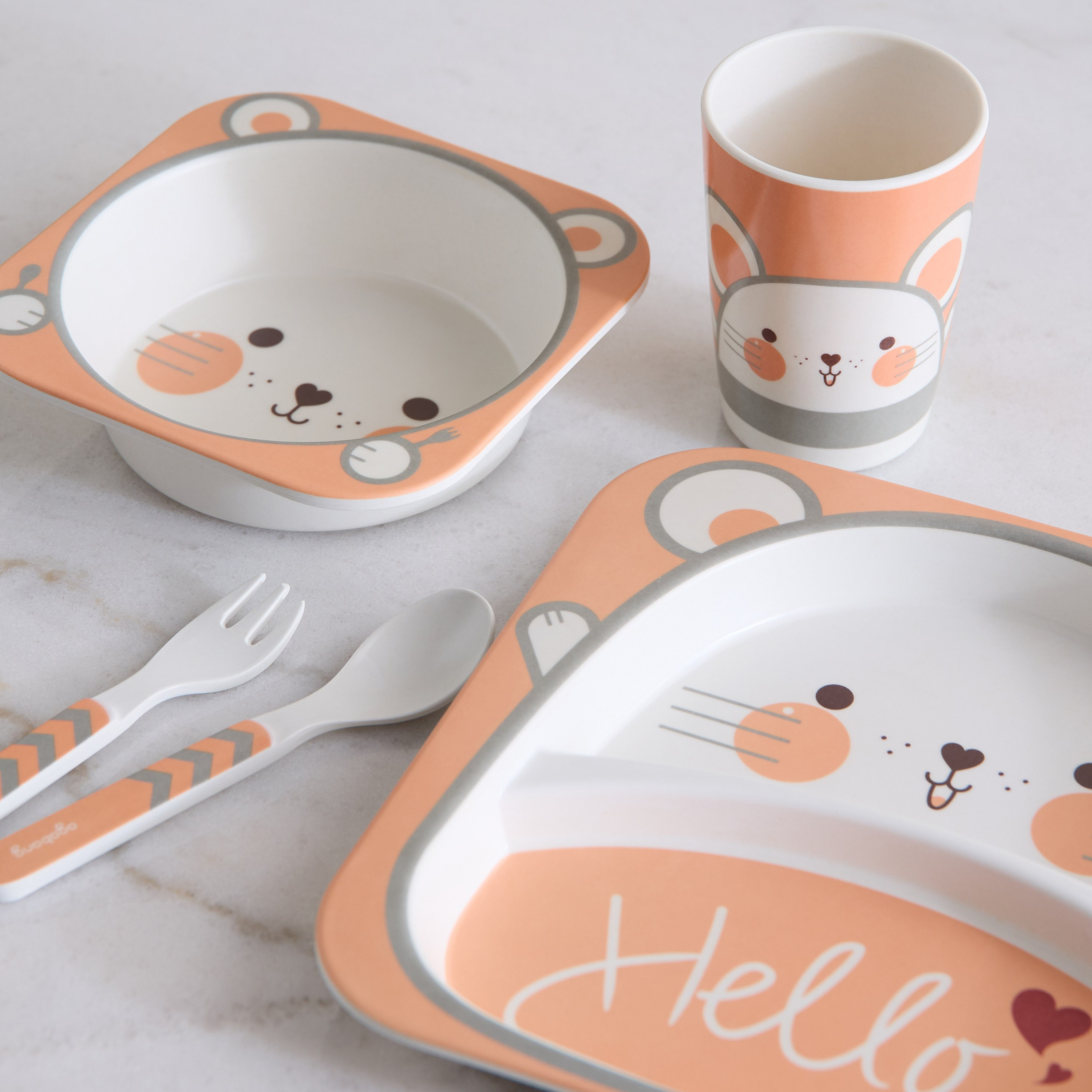 طقم عشاء خيزران 5 قطع  بطبعات كيتي-hbxhomeware-hbxkidsandyouth-image-4