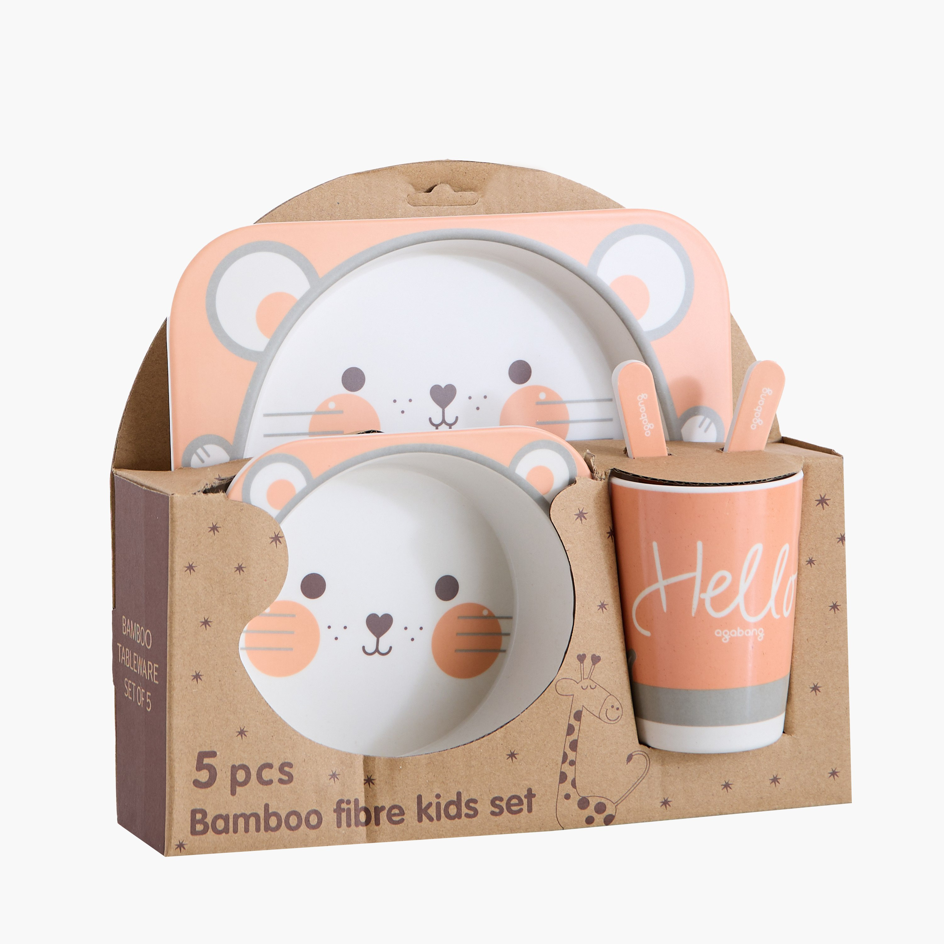 طقم عشاء خيزران 5 قطع  بطبعات كيتي-hbxhomeware-hbxkidsandyouth-image-5