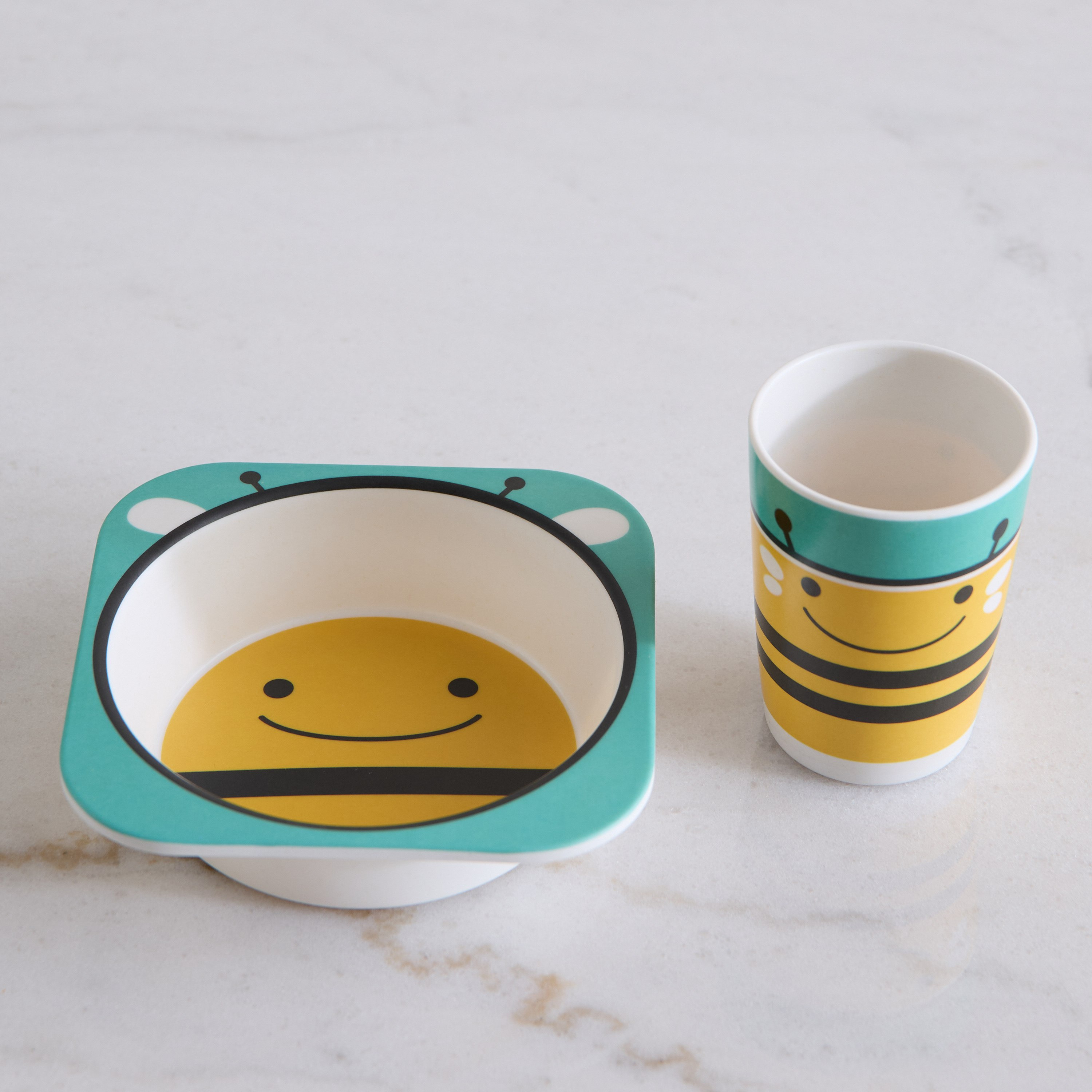 طقم عشاء خيزران 5 قطع  بطبعات نحلة - ‎21.4x21.4x9.5 سم-hbxhomeware-hbxkidsandyouth-image-3