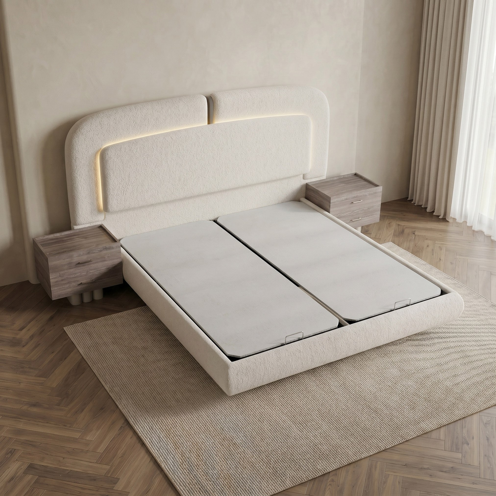 Startford 6-Piece Smart LED Hydraulic Storage King Bedroom Set - 180x200 cm-hbxbedroom-bedsandbedsets-bedroomsets-king-image-7