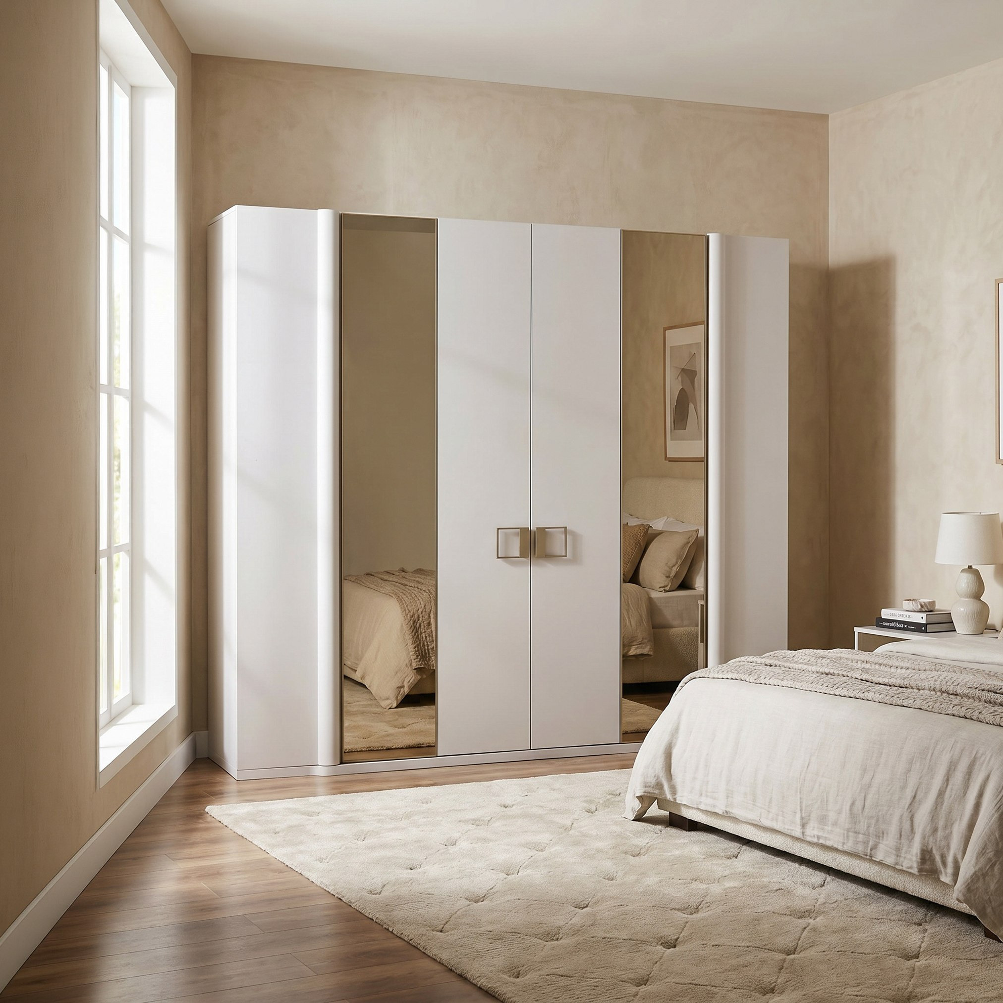 Startford 6-Door Wardrobe with 2 Reflective Mirrors-hbxfurniture-wardrobes-image-7