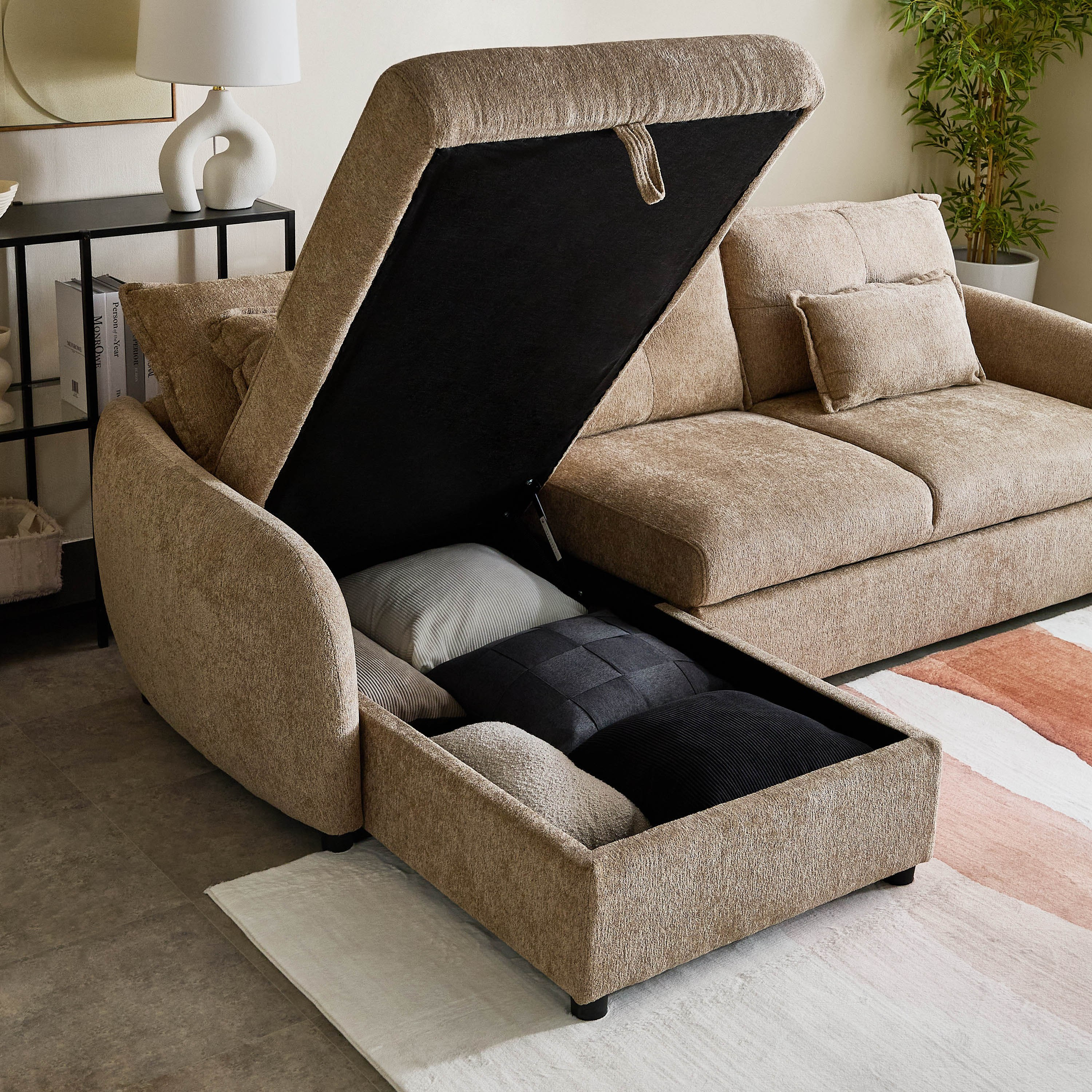 Olbia 3-Seater Fabric Left Corner Sofa Bed with Chaise Storage-hbxfurniture-sofasandarmchairs-sofabeds-image-10
