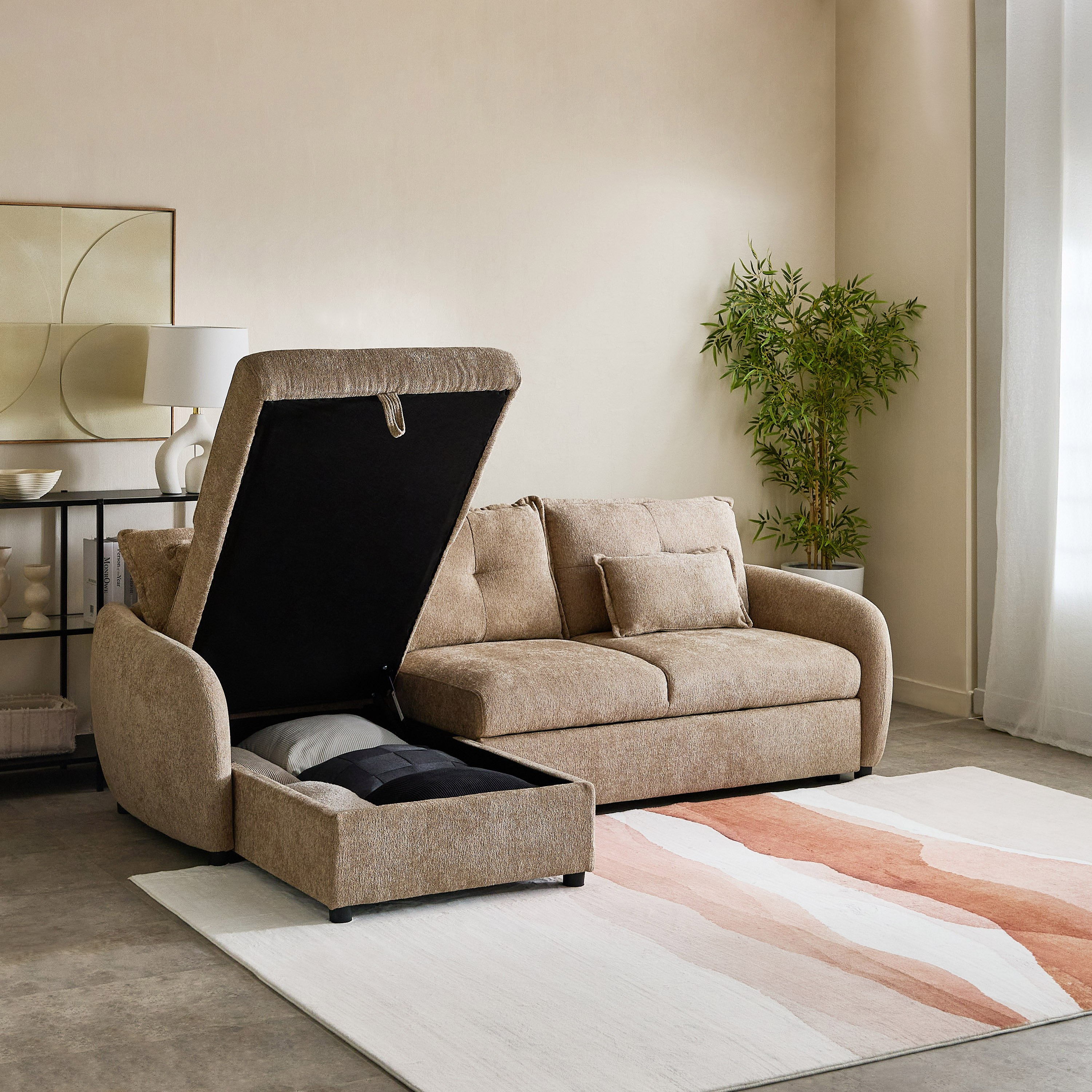 Olbia 3-Seater Fabric Left Corner Sofa Bed with Chaise Storage-hbxfurniture-sofasandarmchairs-sofabeds-image-3