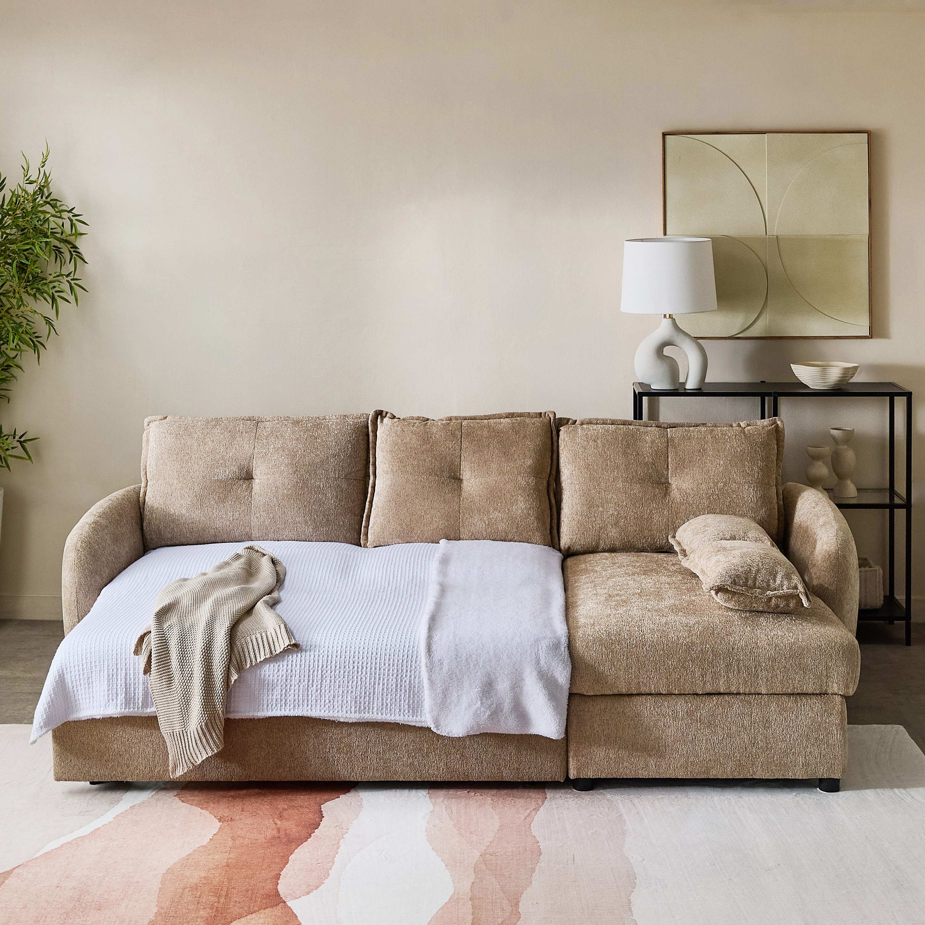 Olbia 3-Seater Fabric Right Corner Sofa Bed with Chaise-hbxfurniture-sofasandarmchairs-sofabeds-image-14