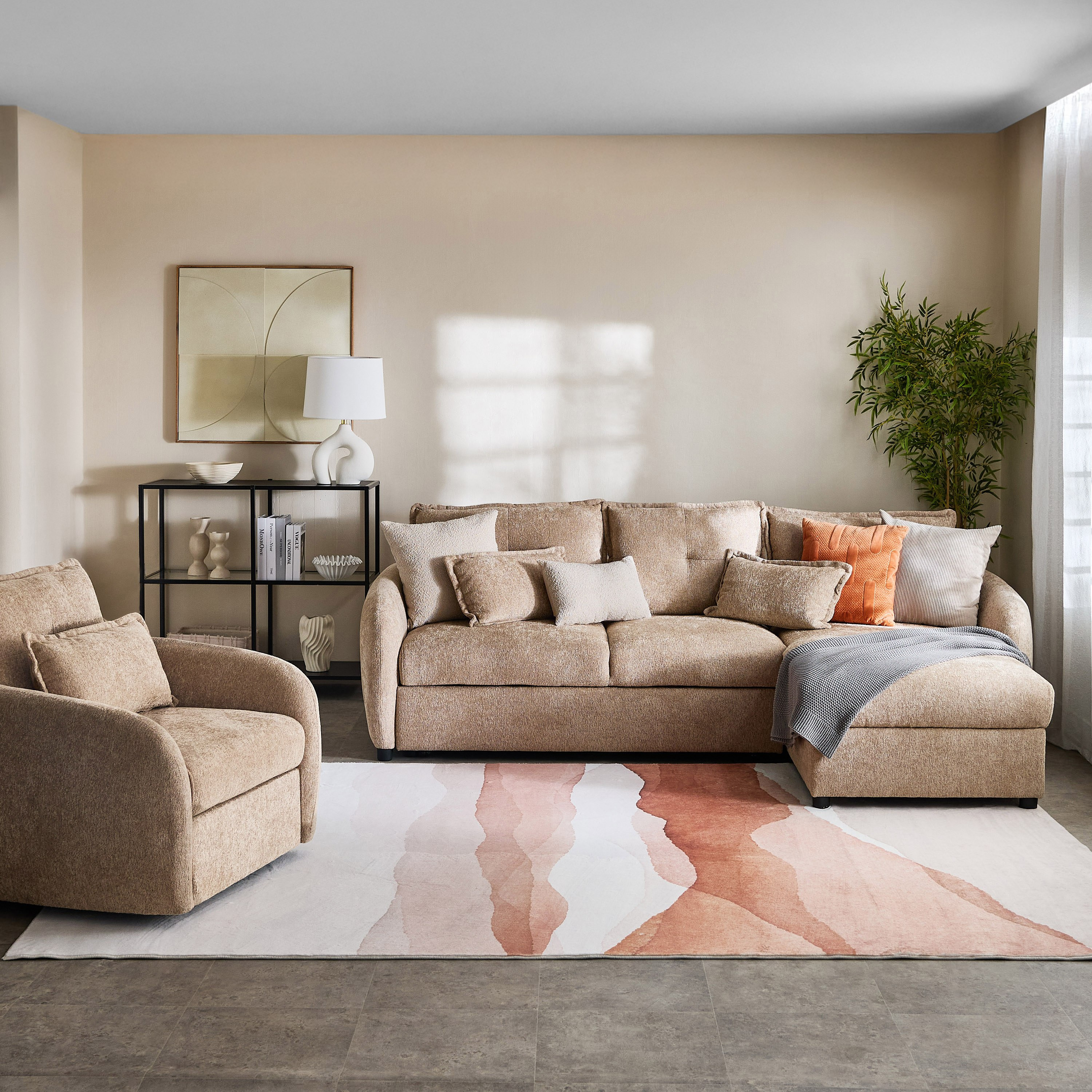 Olbia 3-Seater Fabric Right Corner Sofa Bed with Chaise-hbxfurniture-sofasandarmchairs-sofabeds-image-15