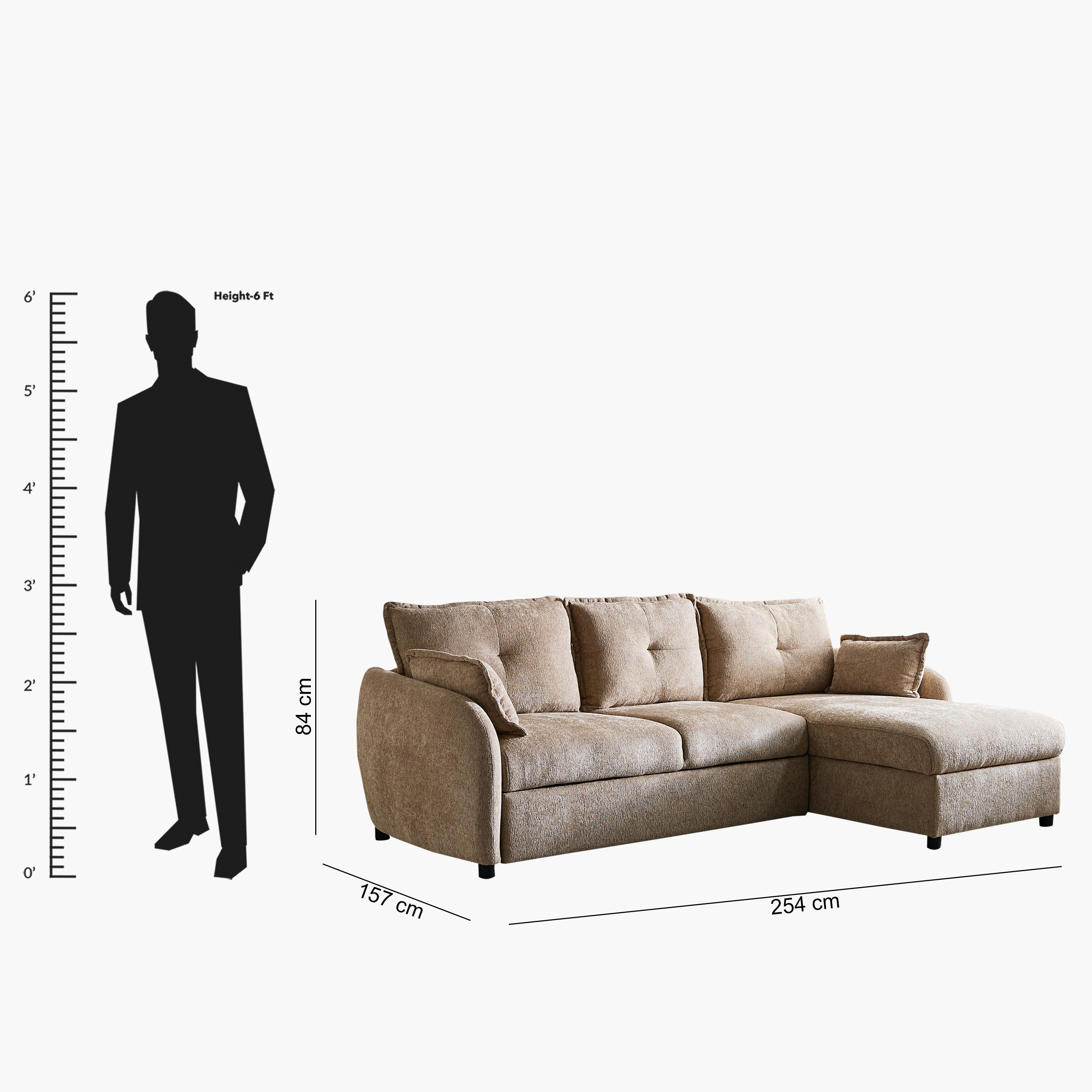 Olbia 3-Seater Fabric Right Corner Sofa Bed with Chaise-hbxfurniture-sofasandarmchairs-sofabeds-image-17