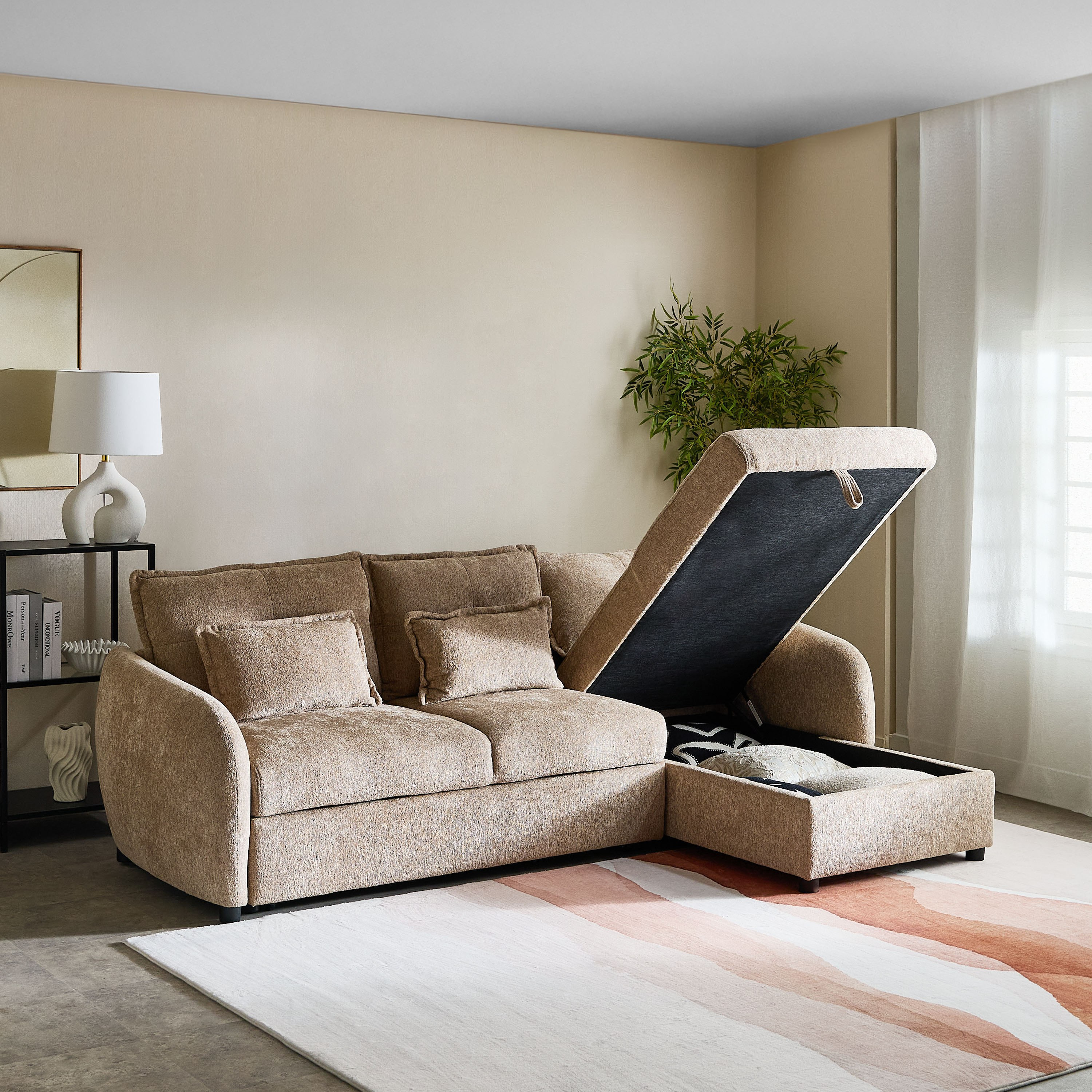 Olbia 3-Seater Fabric Right Corner Sofa Bed with Chaise-hbxfurniture-sofasandarmchairs-sofabeds-image-3