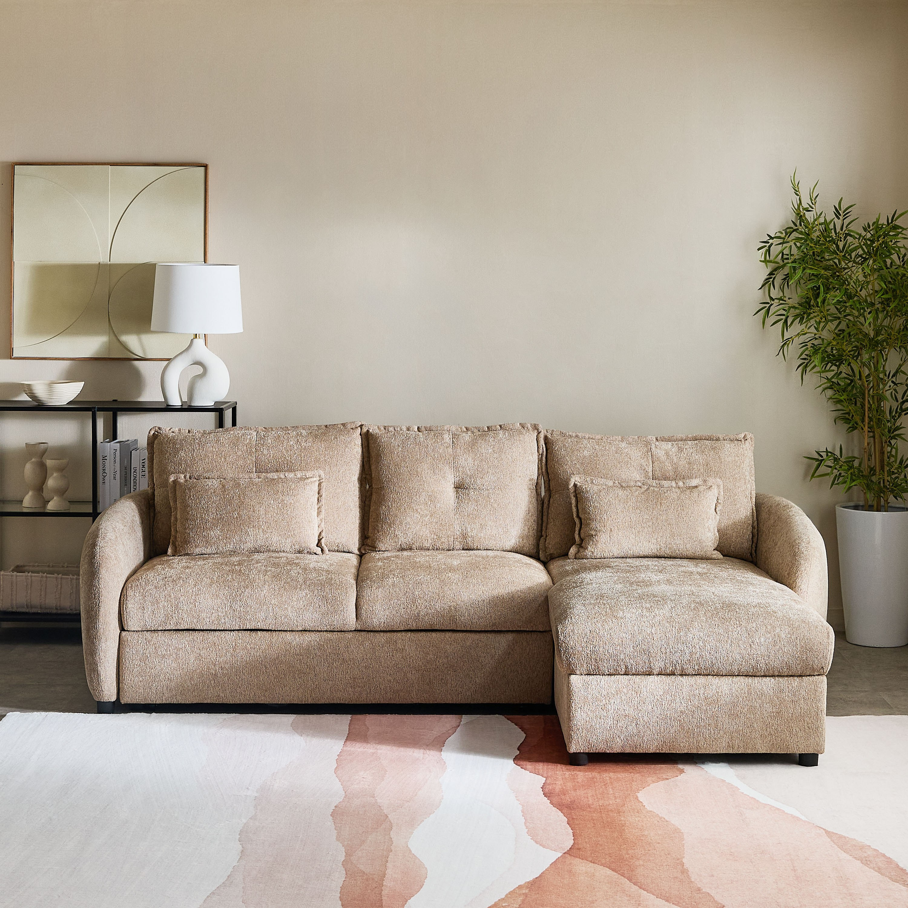 Olbia 3-Seater Fabric Right Corner Sofa Bed with Chaise-hbxfurniture-sofasandarmchairs-sofabeds-image-4