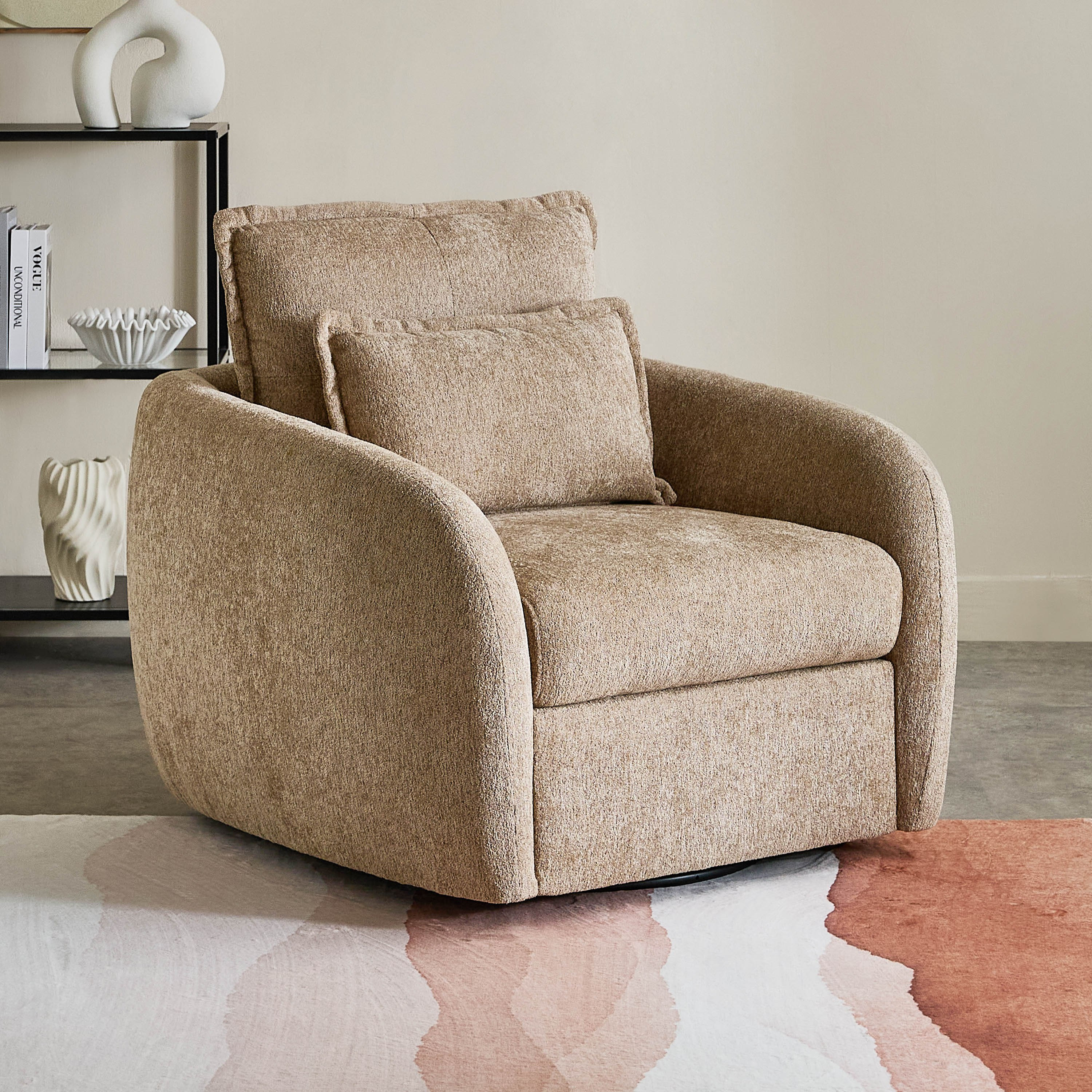 Olbia Fabric Swivel Accent Chair-hbxlivingroom-sofasandarmchairs-easychairs-image-1