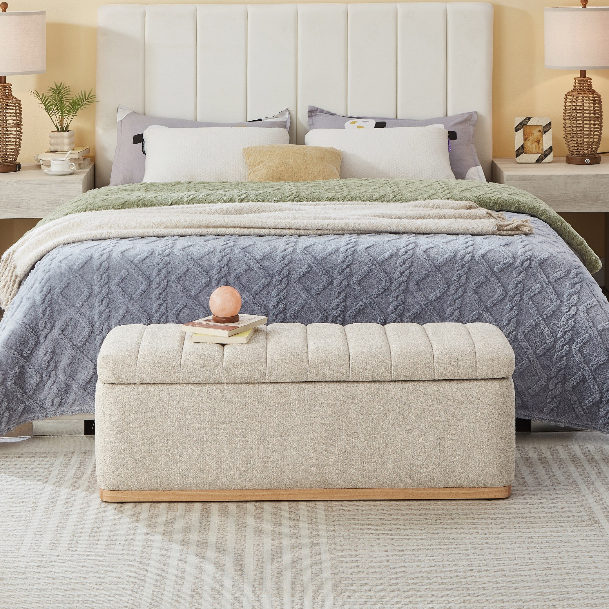 مقعد بنش قماش بمساحة تخزين من نورديكا-hbxfurniture-sofasandarmchairs-benches-image-3