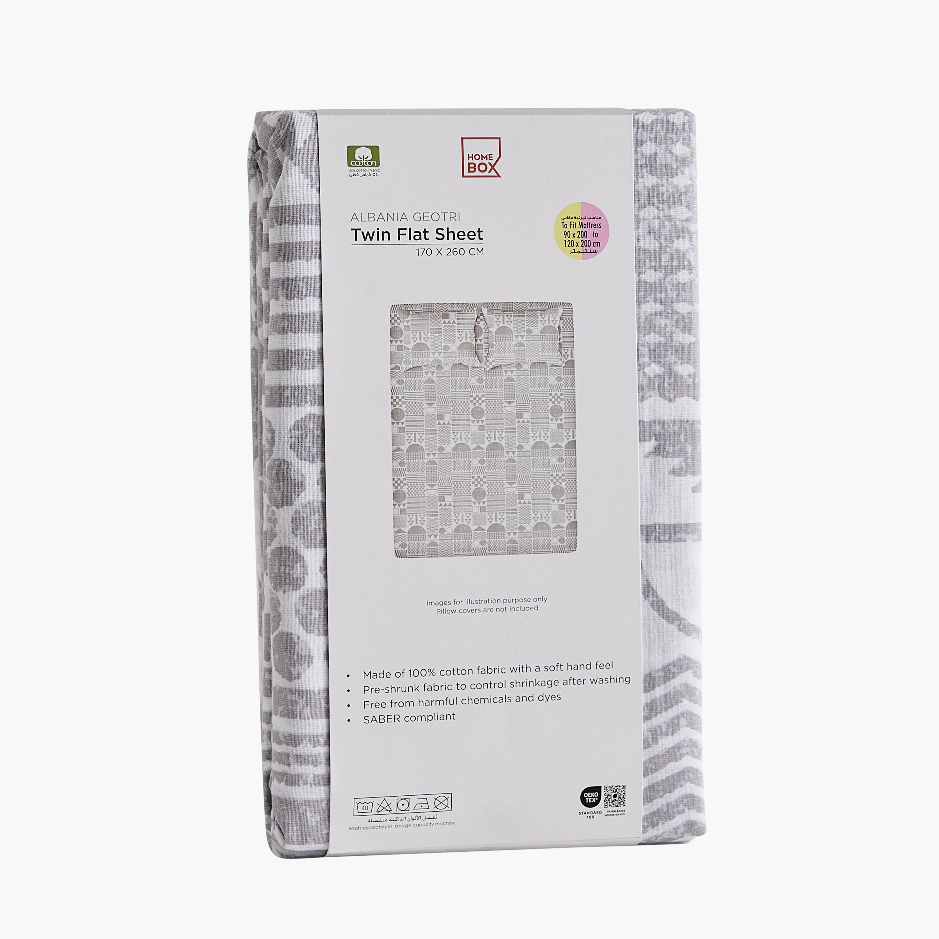 Albania Geotri Cotton Twin Flat Sheet - 170x260 cm-hbxhomeware-hbxbedroom-image-7