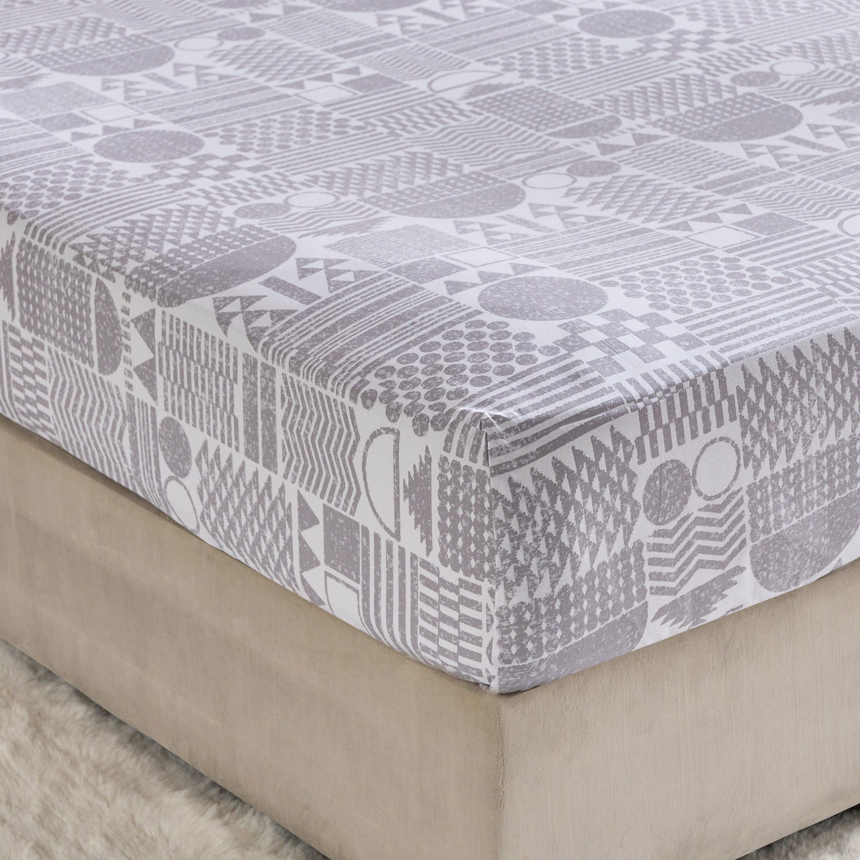 Albania Geotri Cotton King Flat Sheet - 240x260 cm-hbxhomeware-hbxbedroom-image-1