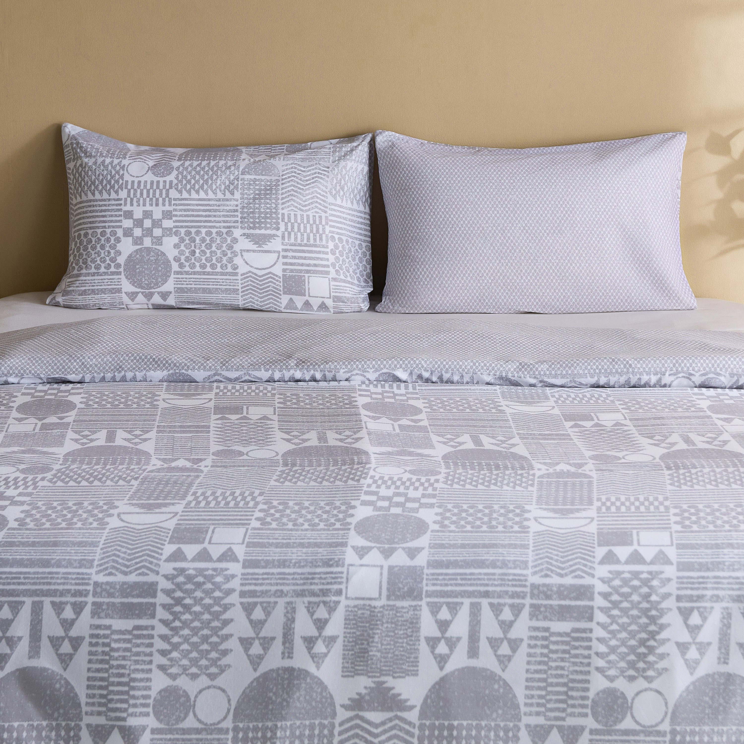 Albania Geotri 3-Piece Cotton Printed Queen King Duvet Cover Set - 220x220 cm-hbxhomeware-hbxbedroom-image-2