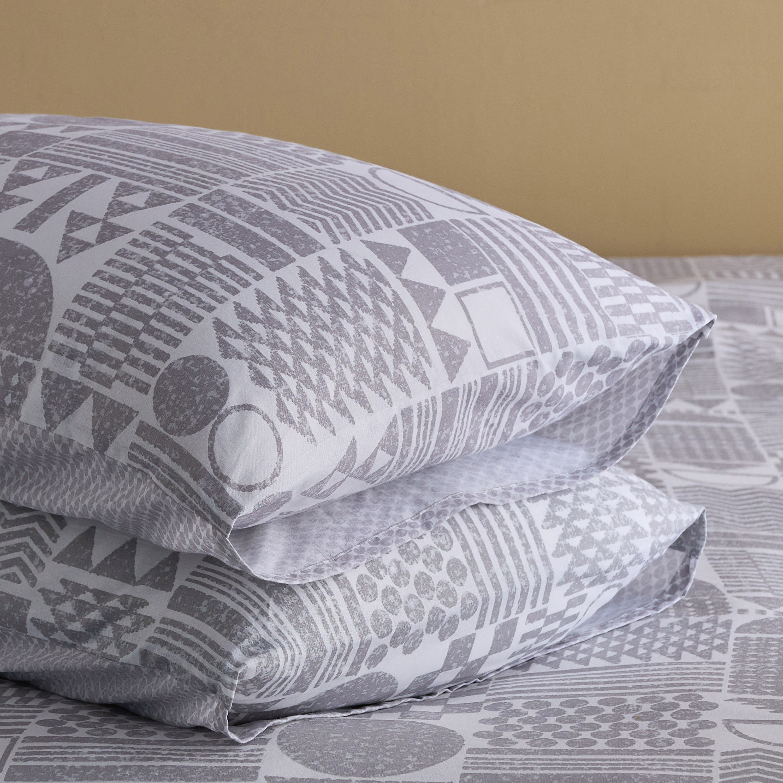 Albania Geotri 3-Piece Cotton Printed Queen King Duvet Cover Set - 220x220 cm-hbxhomeware-hbxbedroom-image-7