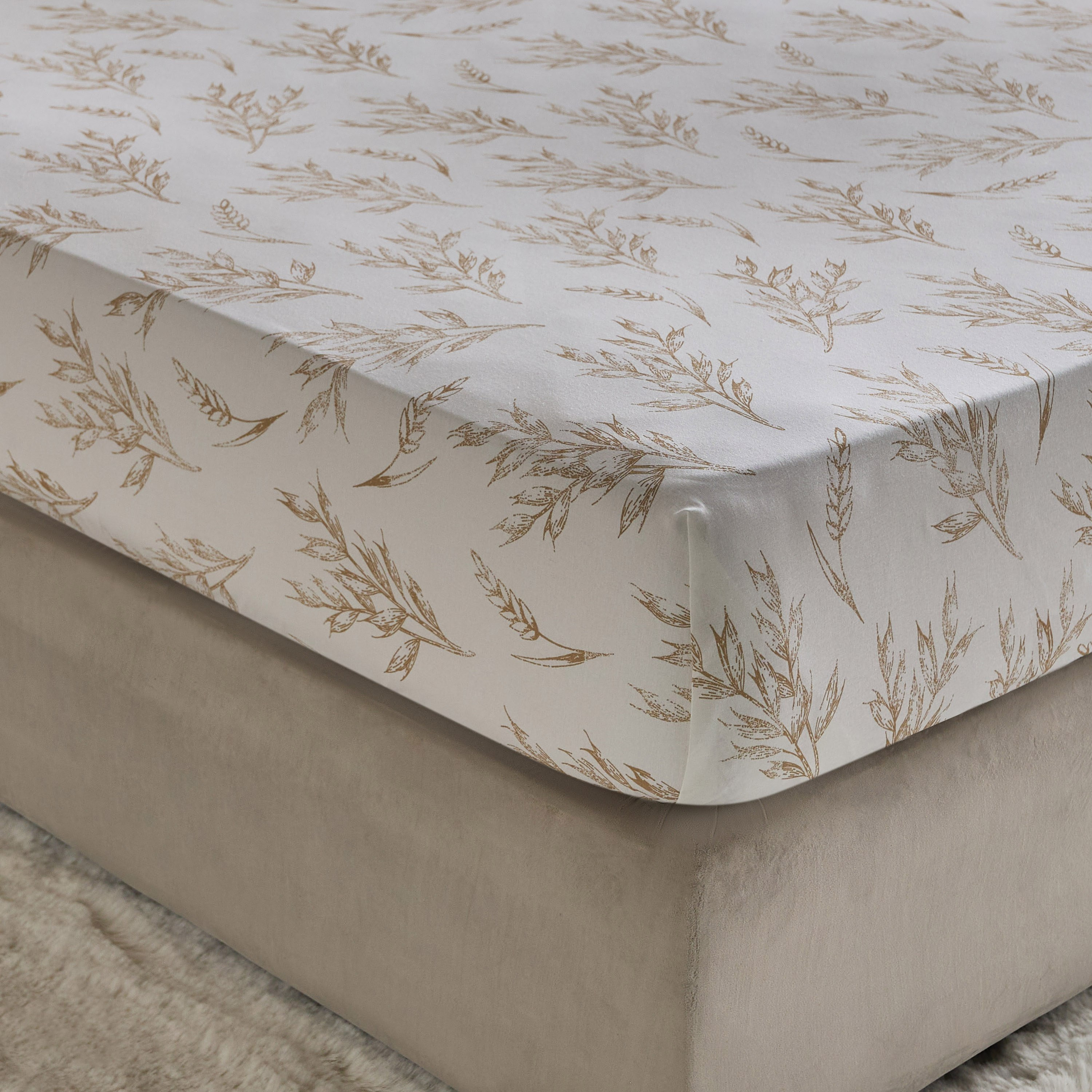 Albania Leafaura Cotton King Flat Sheet - 240x260 cm-hbxhomeware-hbxbedroom-image-1