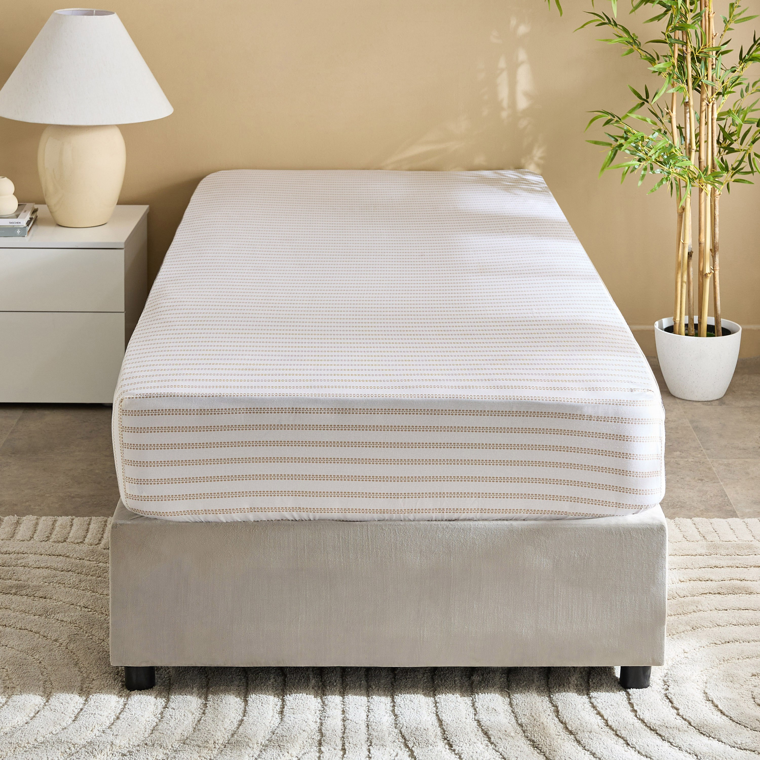 Albania Leafaura Cotton Single Fitted Sheet - 90x200+25 cm-hbxhomeware-bedding-fittedsheets-image-3