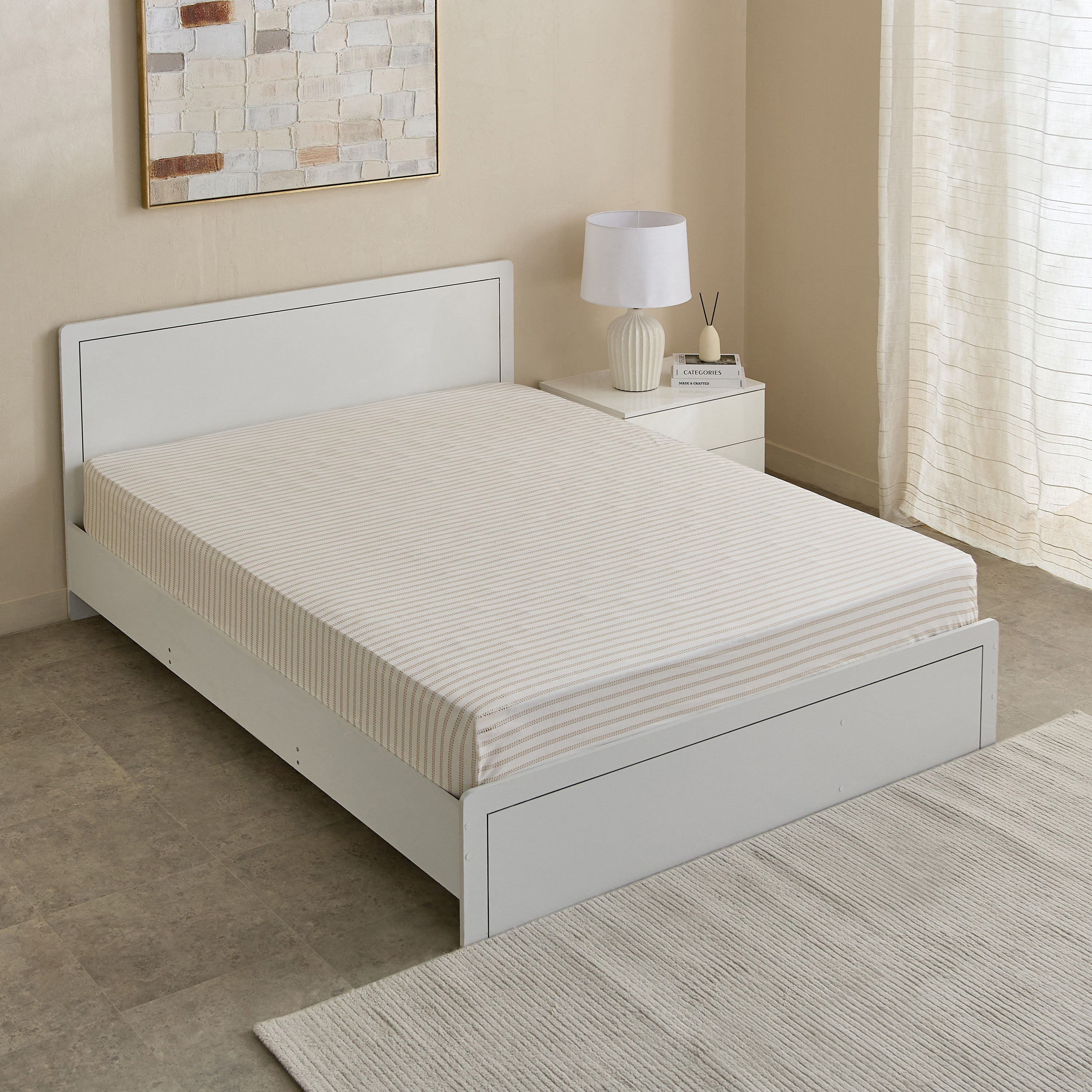 Albania Leafaura Cotton Olympic Queen Fitted Sheet - 160x200+25 cm-hbxhomeware-hbxbedroom-image-2