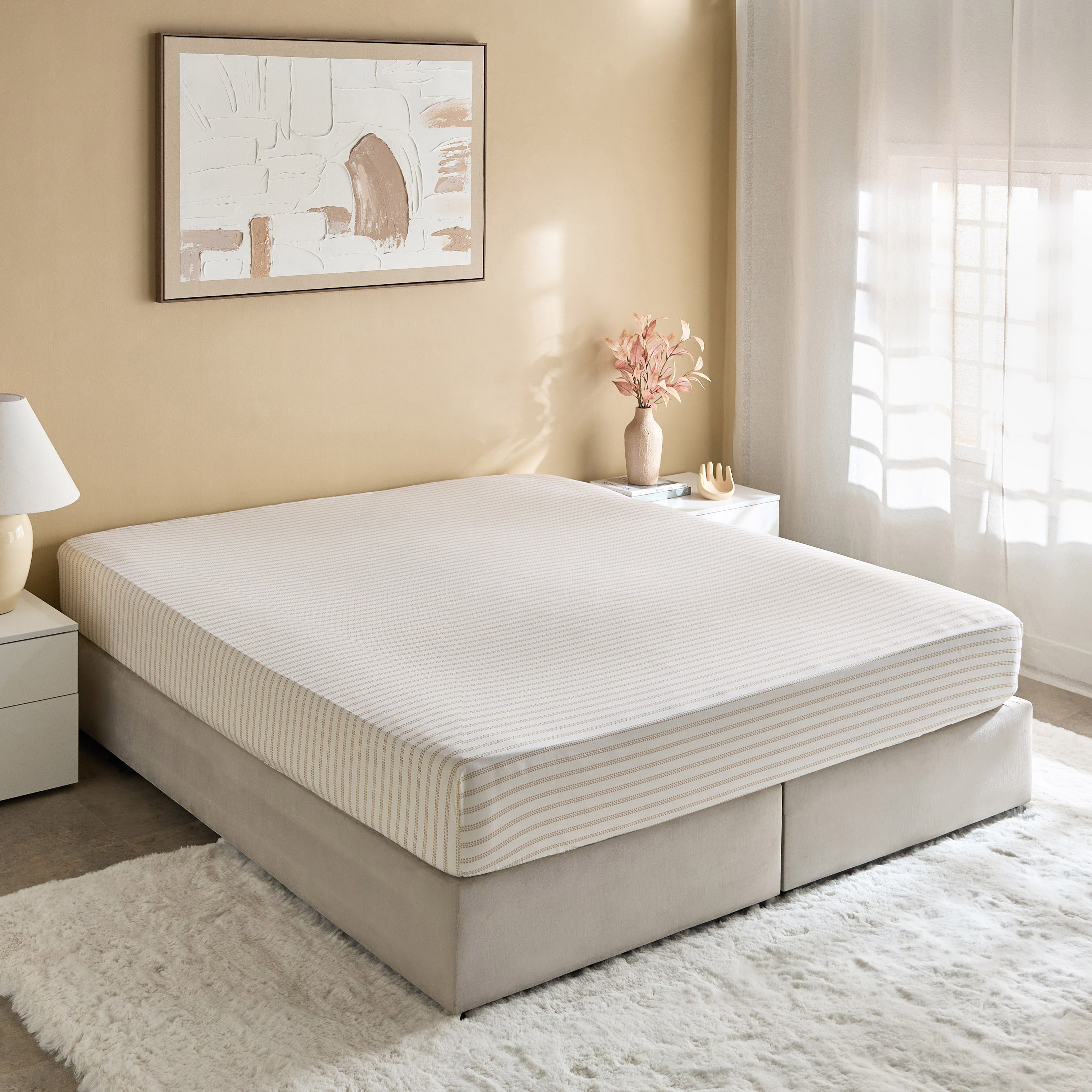Albania Leafaura Cotton King Fitted Sheet - 180x200+25 cm-hbxhomeware-hbxbedroom-image-2