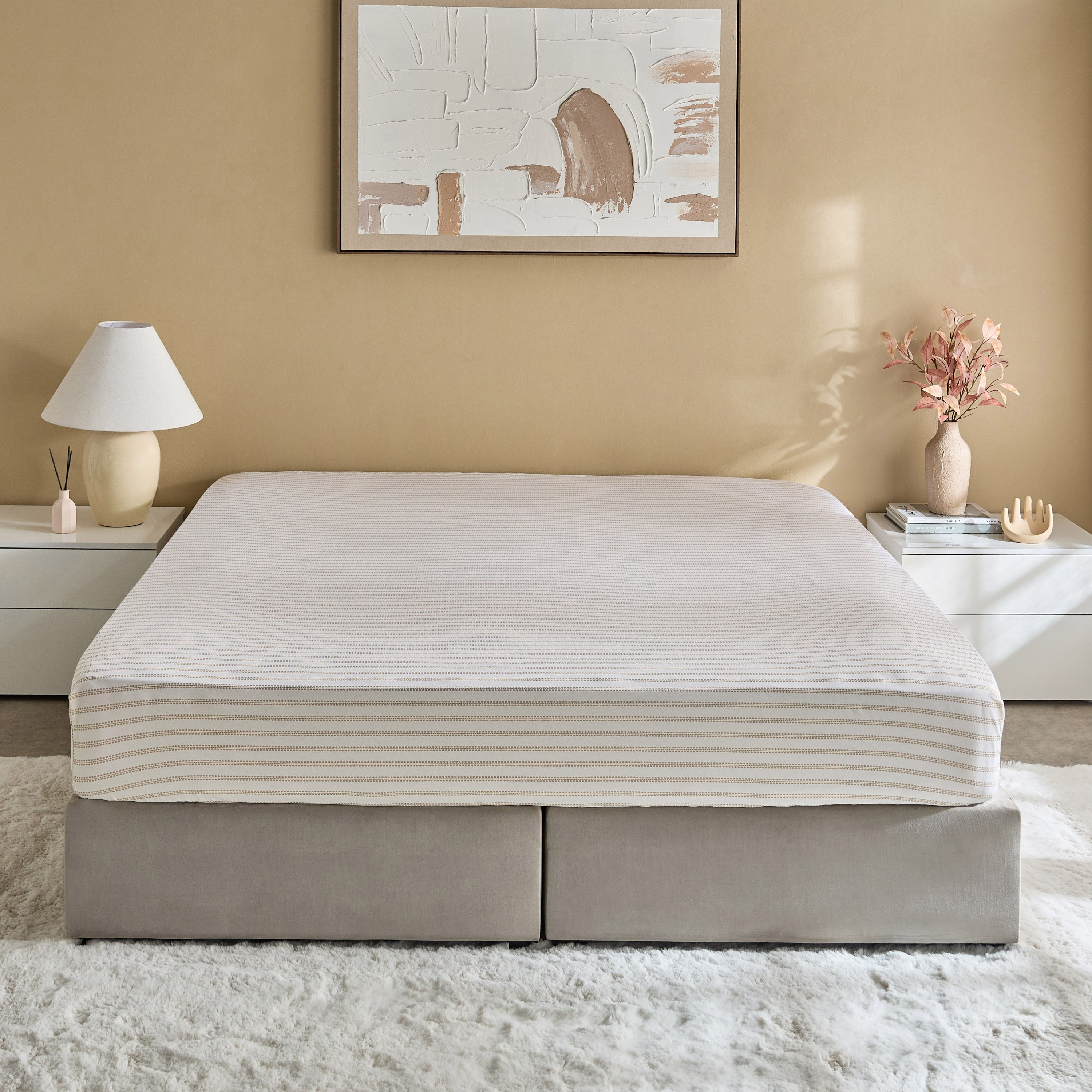 Albania Leafaura Cotton King Fitted Sheet - 180x200+25 cm-hbxhomeware-hbxbedroom-image-3