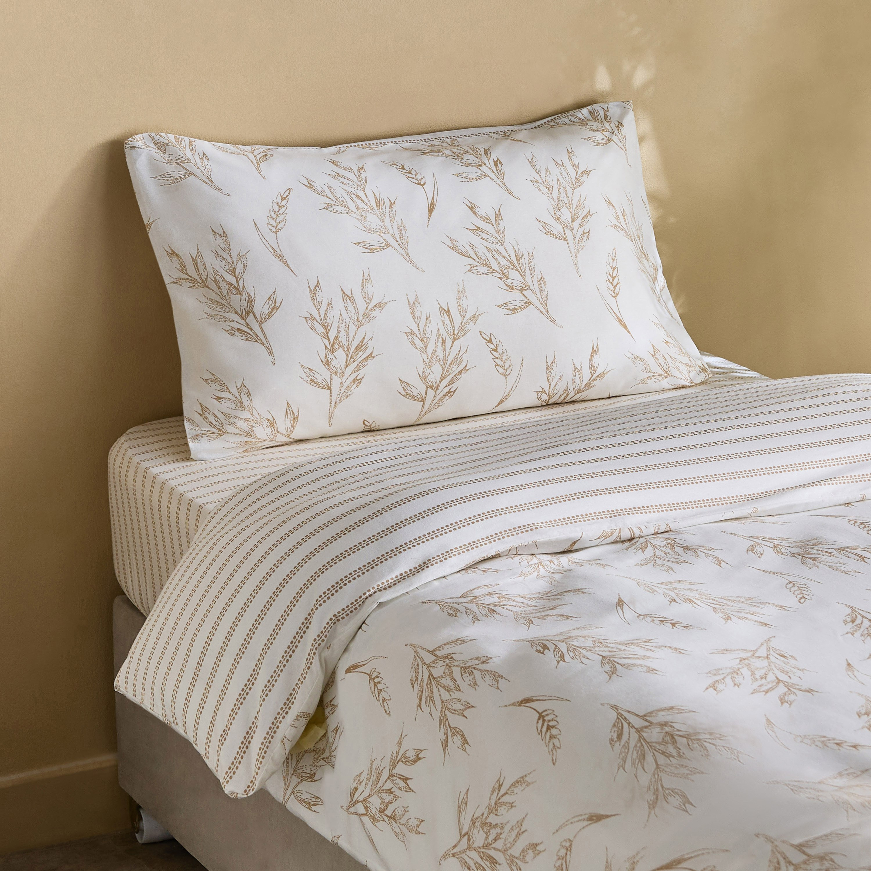 Albania Leafaura 2-Piece Cotton Printed Single Duvet Cover Set - 135x200 cm-hbxhomeware-hbxbedroom-image-1