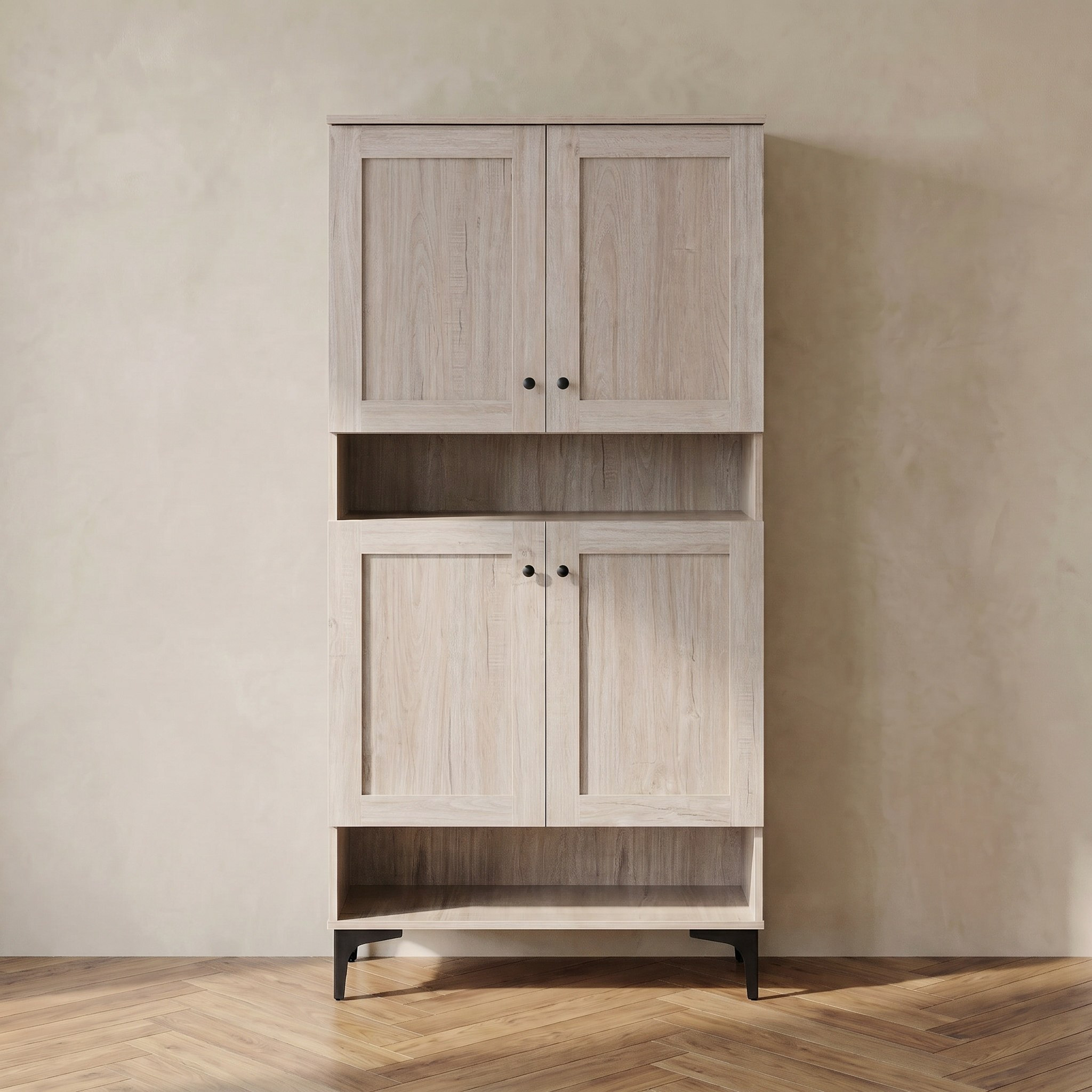 Eris 32-Pair Shoe Cabinet with Open Shelf and 4 Doors-hbxbedroom-shoecabinetsandracks-image-2