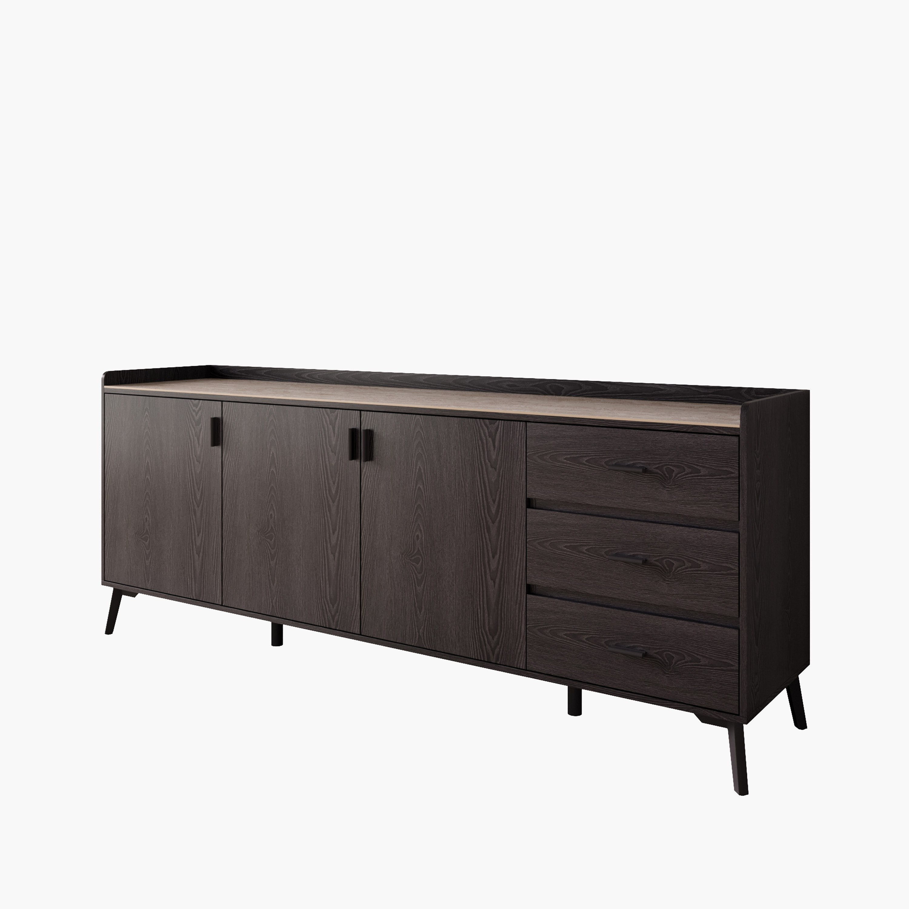 بوفيه جانبي كبير 3 أبواب 2 متر مع سطح من الحجر الملبد و3 أدراج من مارويل-hbxfurniture-diningroom-buffetsandsideboards-image-4