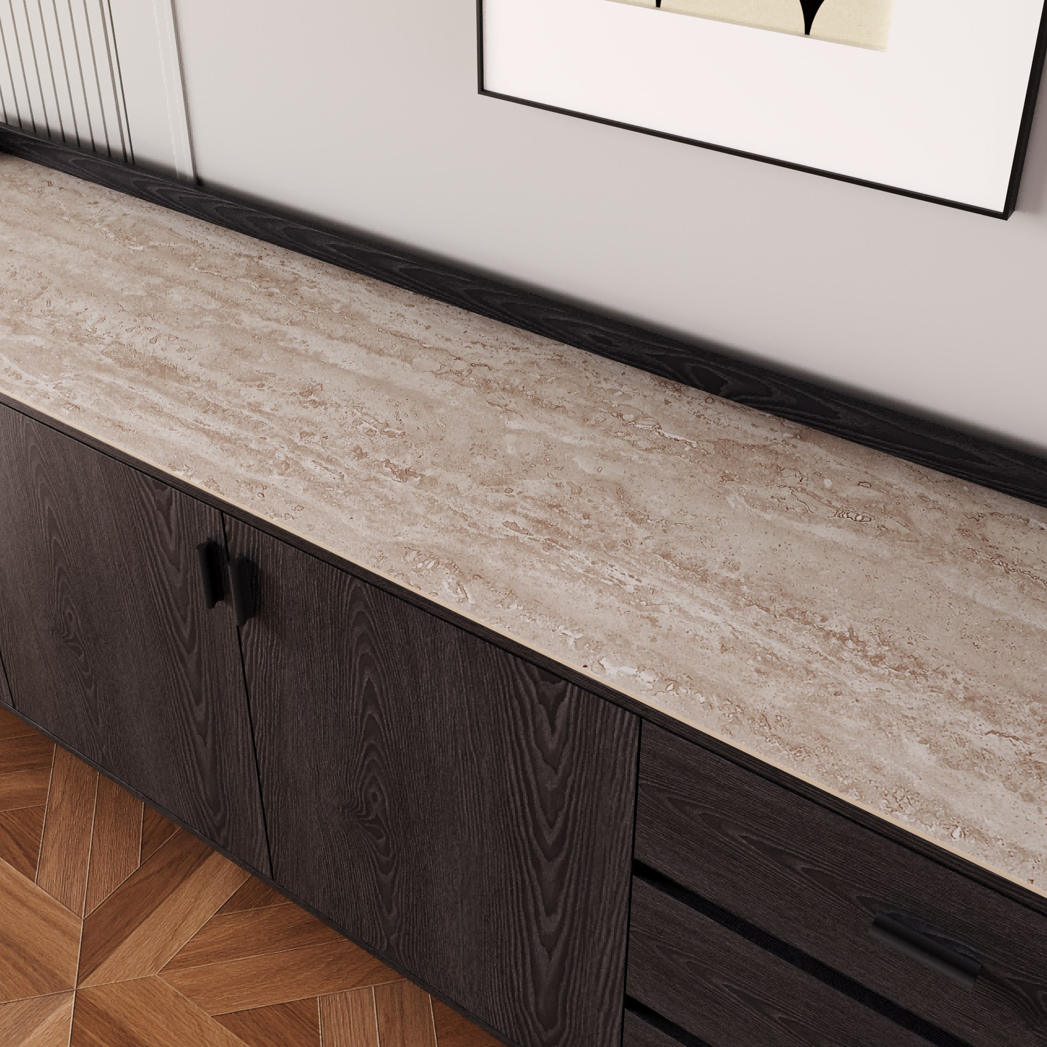 بوفيه جانبي كبير 3 أبواب 2 متر مع سطح من الحجر الملبد و3 أدراج من مارويل-hbxfurniture-diningroom-buffetsandsideboards-image-3