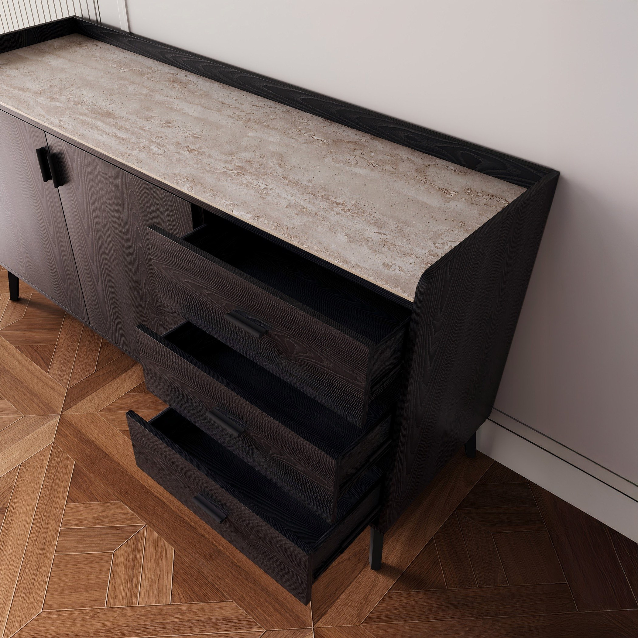 Marwell 1.5 Meter 2-Door Sideboard with Sintered Stone Top and 3-Drawers-hbxfurniture-diningroom-buffetsandsideboards-image-3