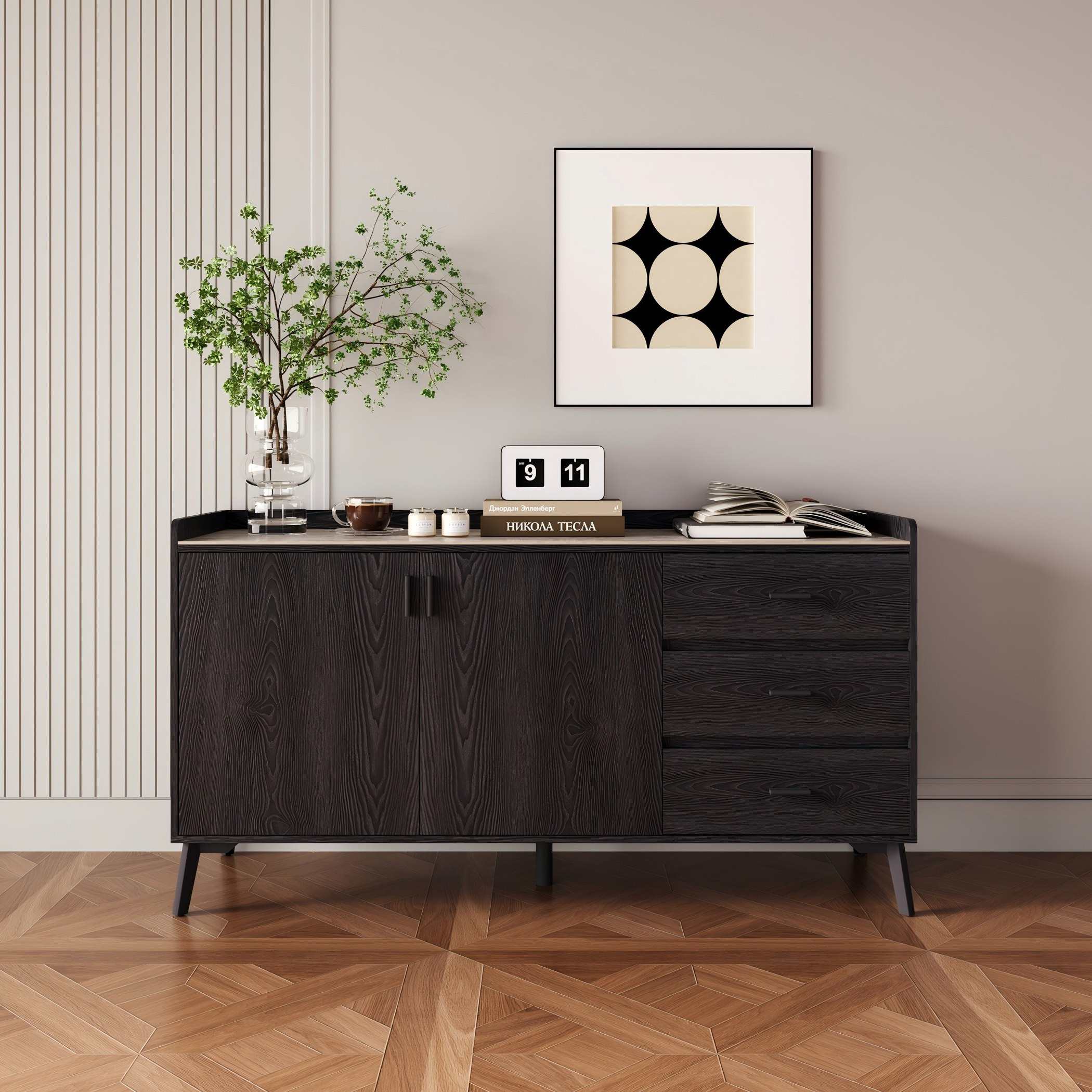 Marwell 1.5 Meter 2-Door Sideboard with Sintered Stone Top and 3-Drawers-hbxfurniture-diningroom-buffetsandsideboards-image-2
