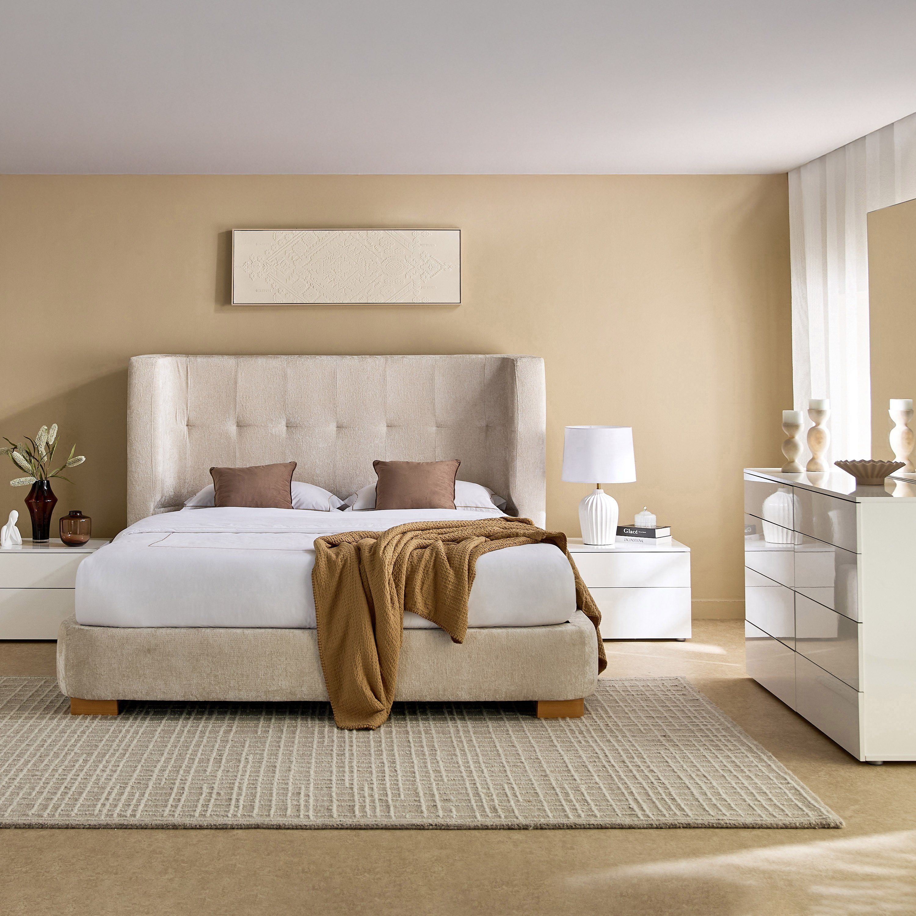 Movo Liberty Trevi Upholstered Queen Bed - 160x200 cm-hbxbedroom-bedsandbedsets-beds-queen-image-7
