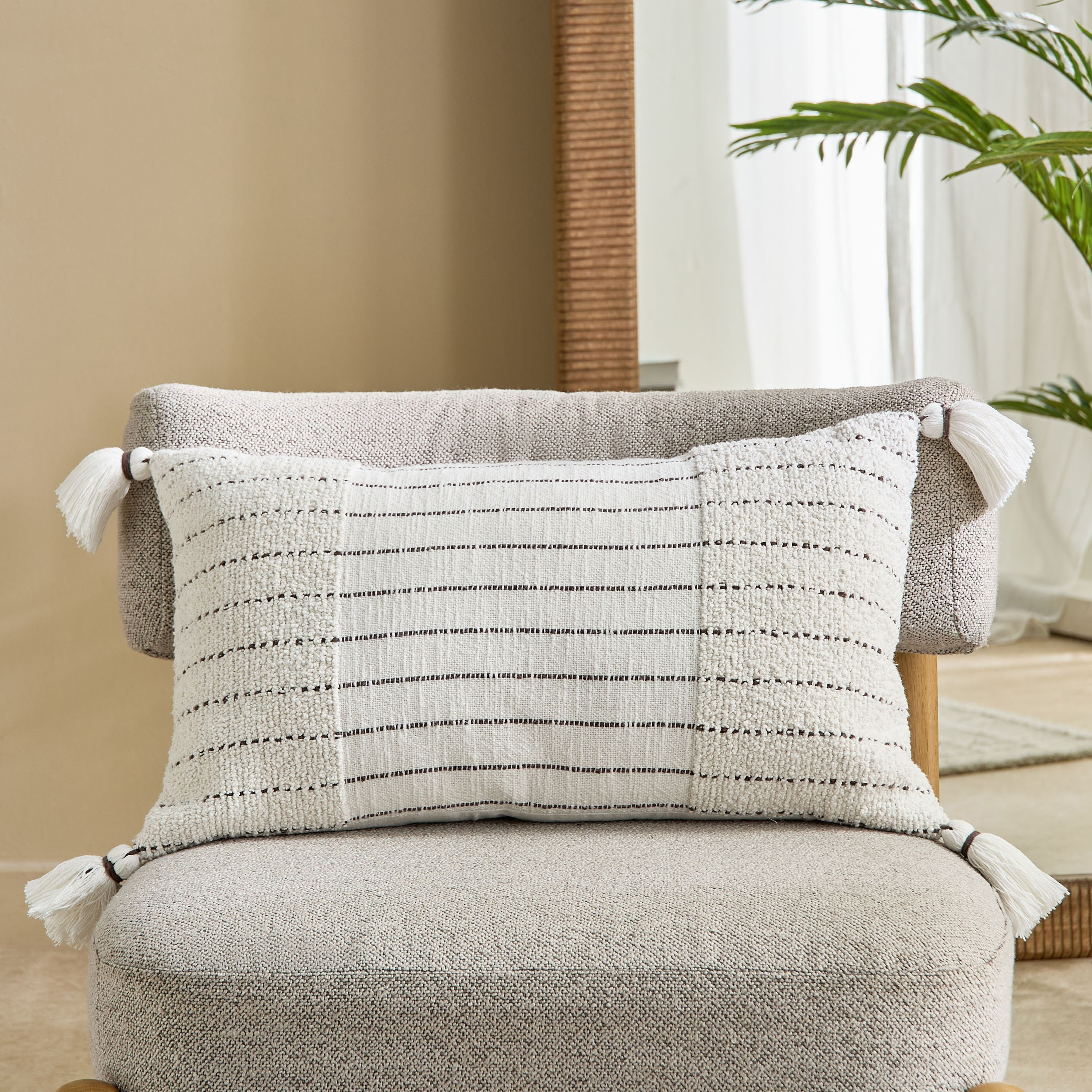Trace Tuft Stripe Filled Cushion - 35x60 cm-hbxhomeware-hbxbedroom-image-1