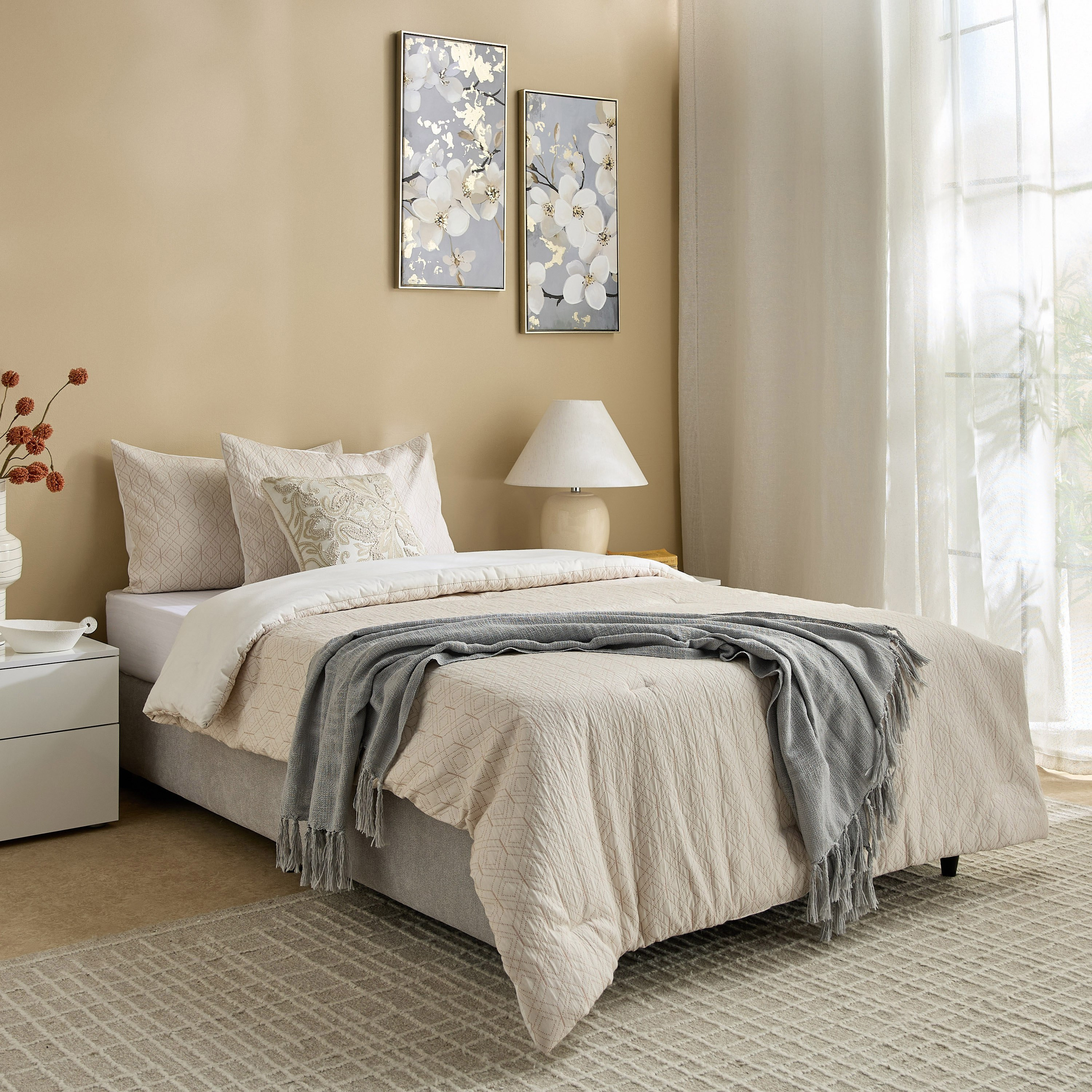 Weave Elegance Rice Stitch 3-Piece Twin Comforter Set - 160x220 cm-hbxhomeware-hbxbedroom-image-7