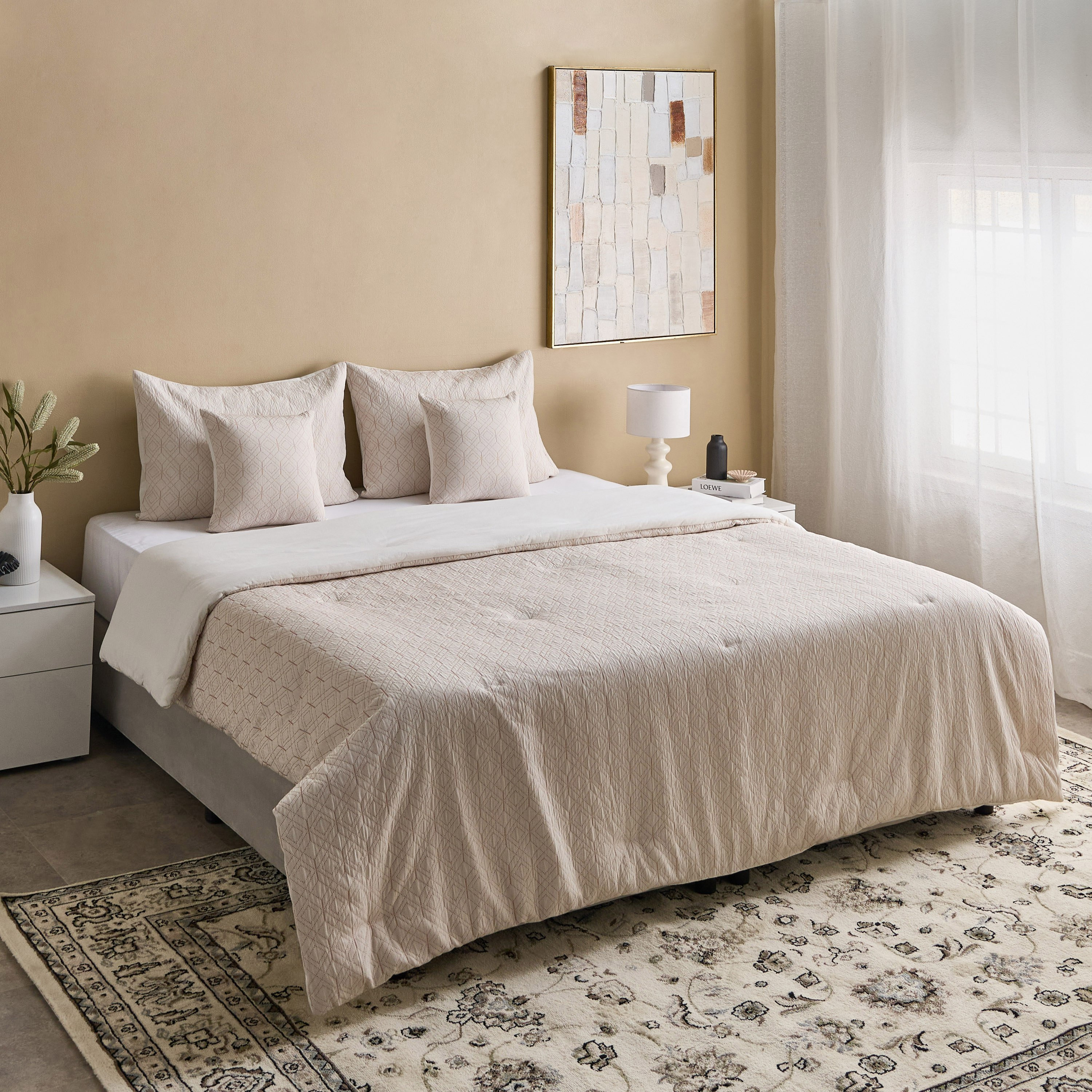 Weave Elegance Rice Stitch 5-Piece King Comforter Set - 220x240 cm-hbxhomeware-hbxbedroom-image-7