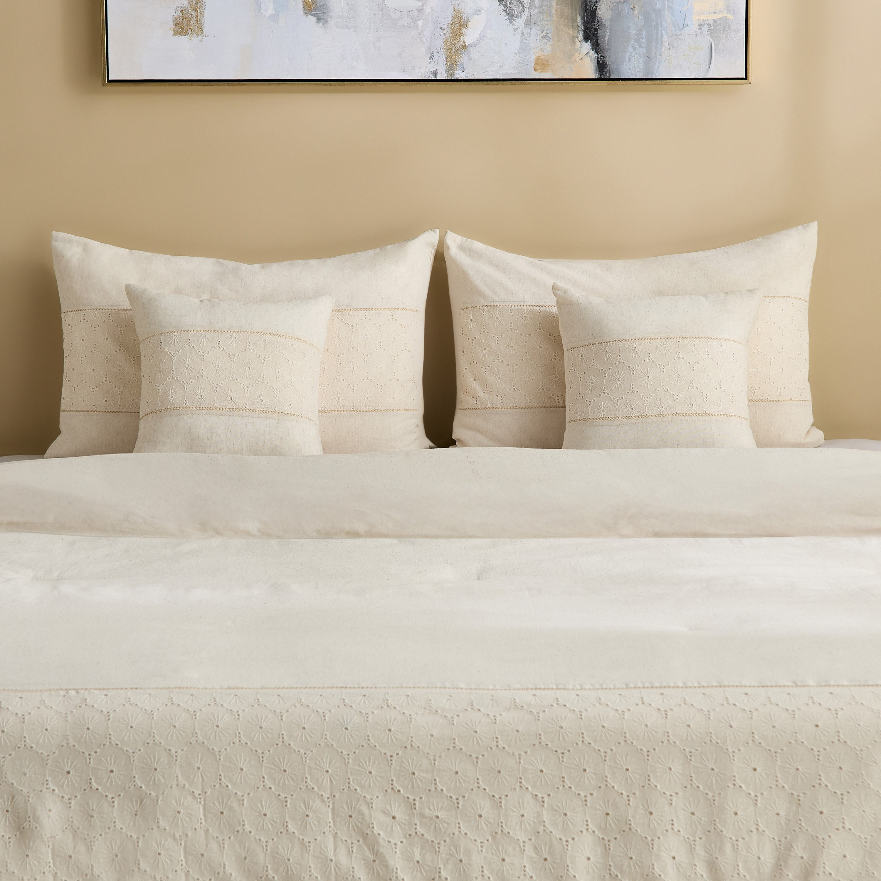 Weave Elegance Schiffli 5-Piece King Comforter Set - 220x240 cm-hbxhomeware-hbxbedroom-image-2