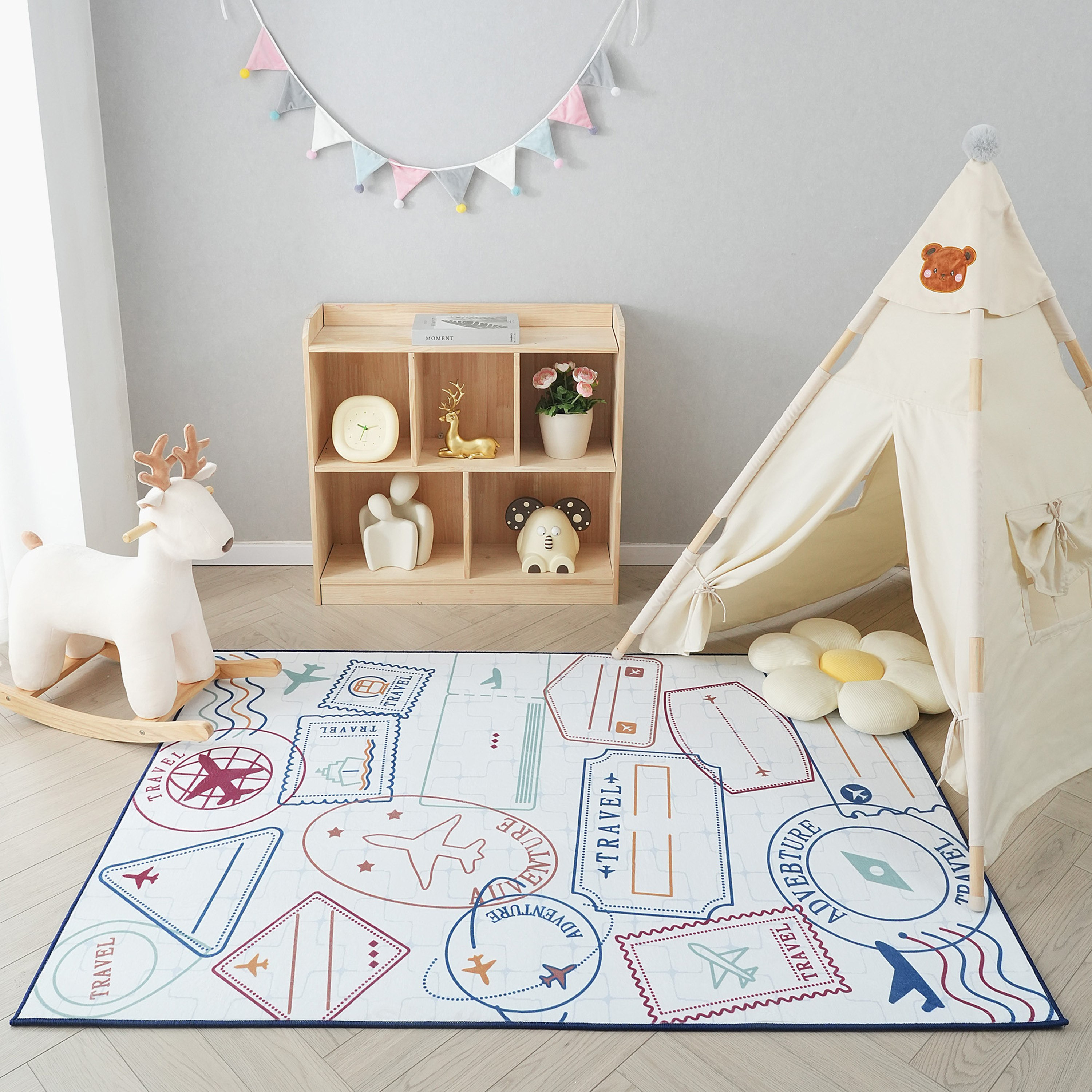 Tom Ben Around the World Printed Flannel Rug - 110x160 cm-PROMO_HB_BAH_THRESHOLD_Homeware_100426-image-1