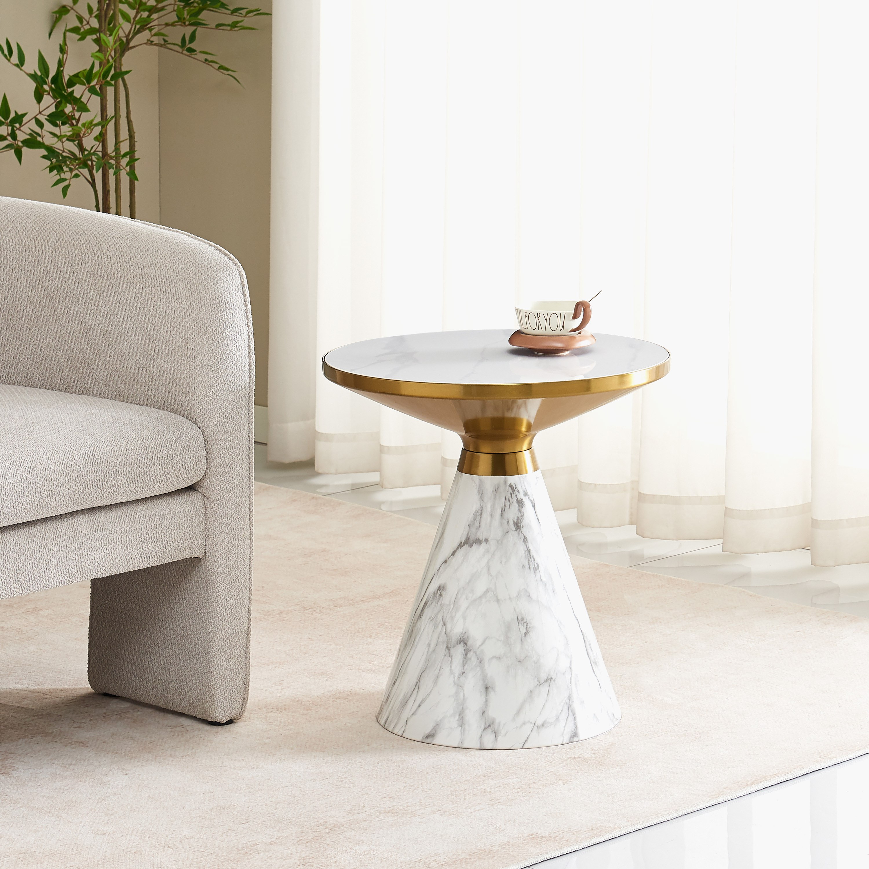 Movo Ria Sintered Stone Top Round End Table-hbxfurniture-livingroom-endtables-image-1